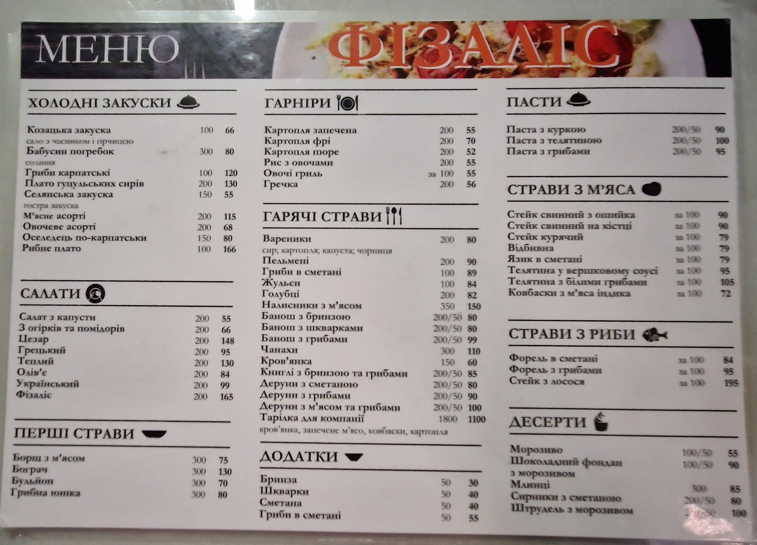 Фізаліс menu 12