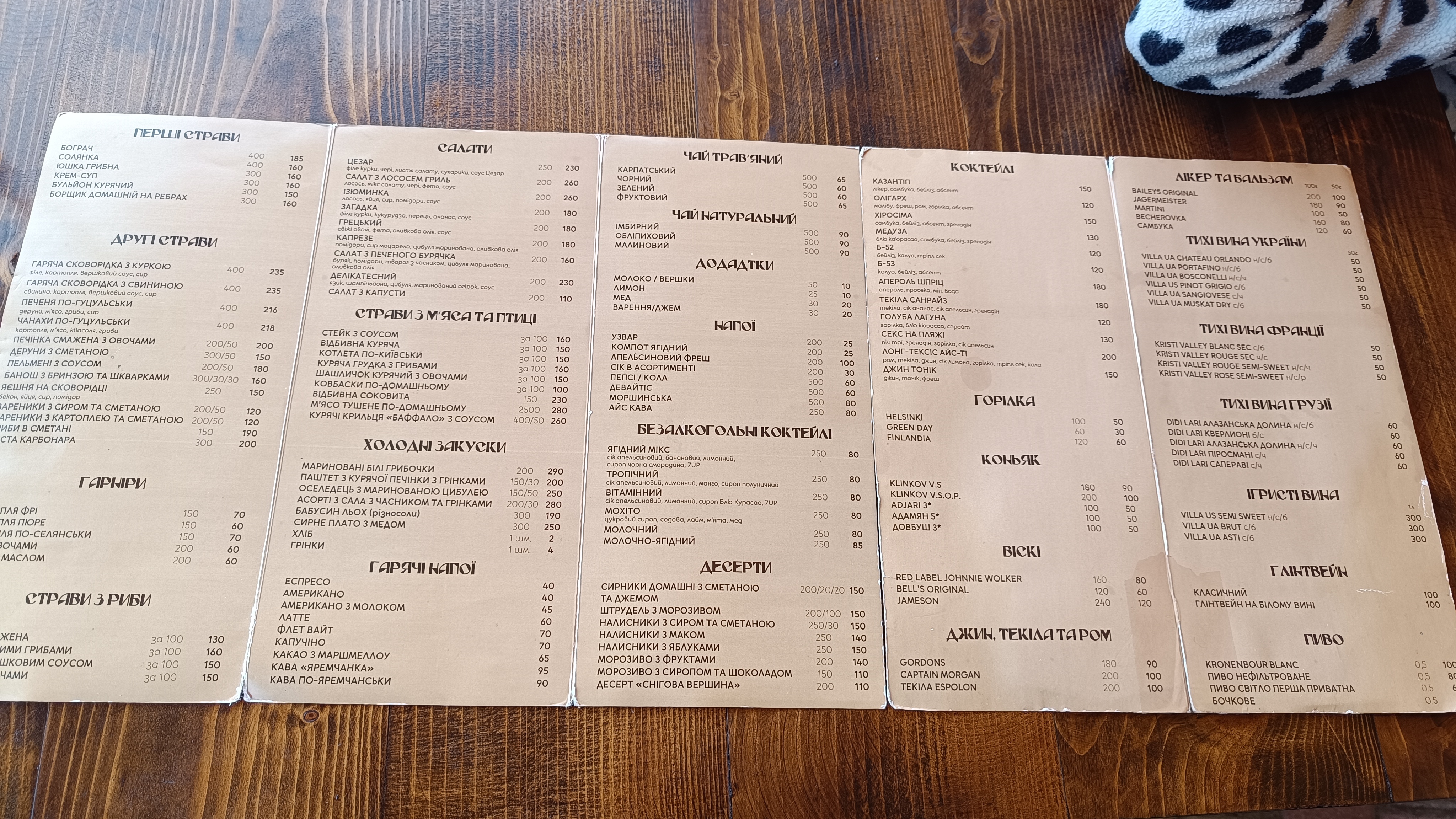 Turyst menu 10
