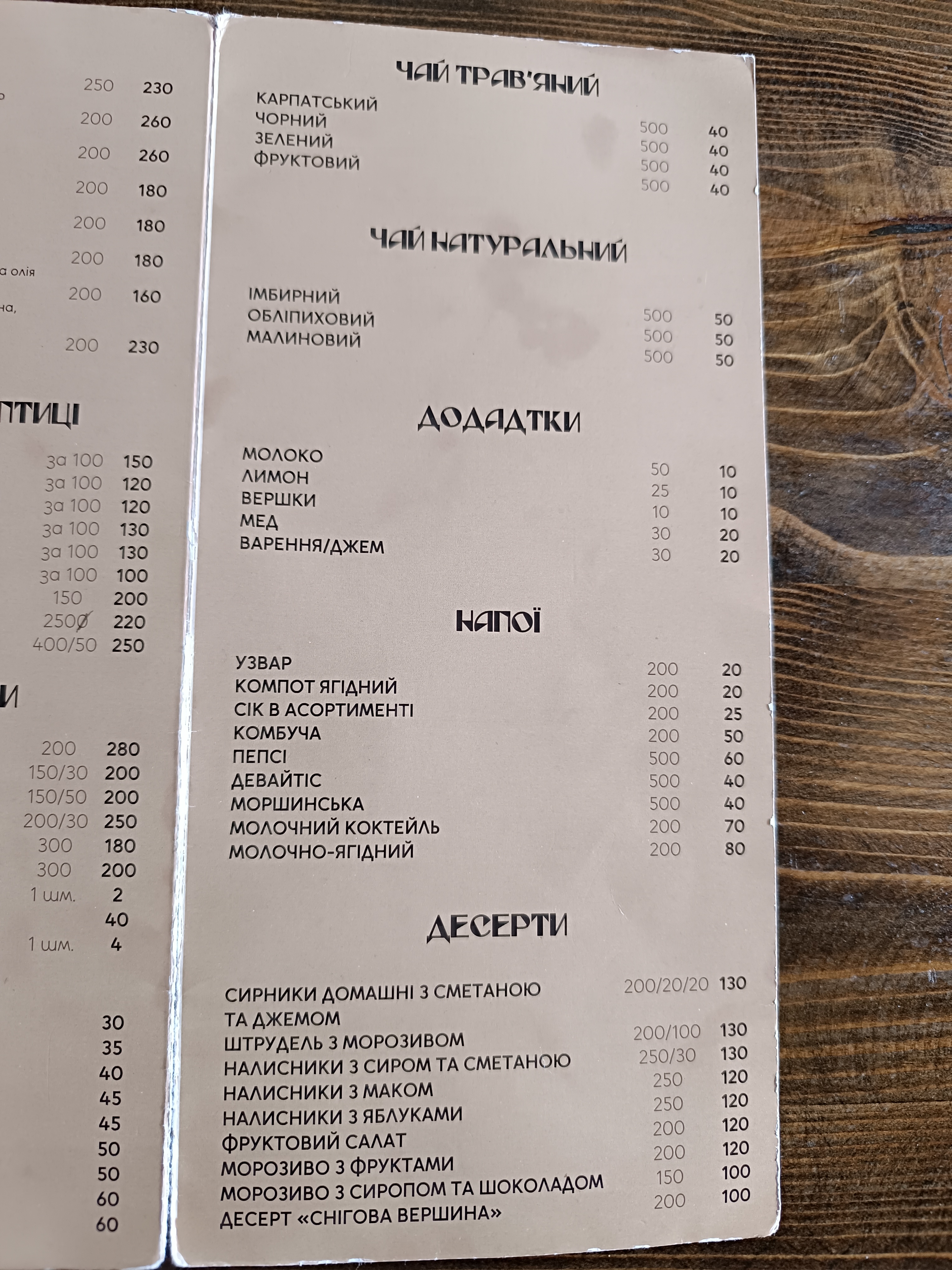 Turyst menu 11