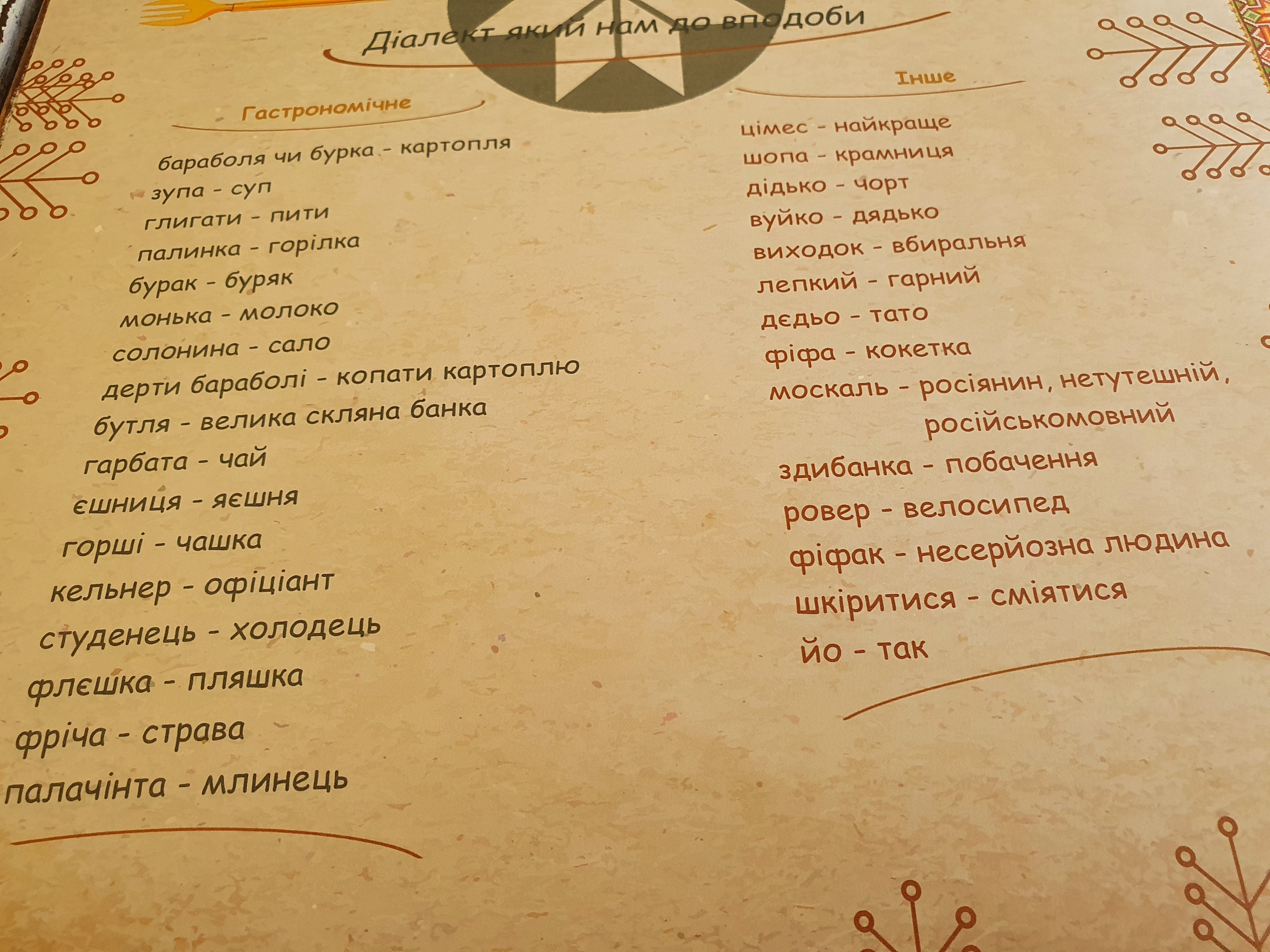 Ресторан Hutsul menu 1