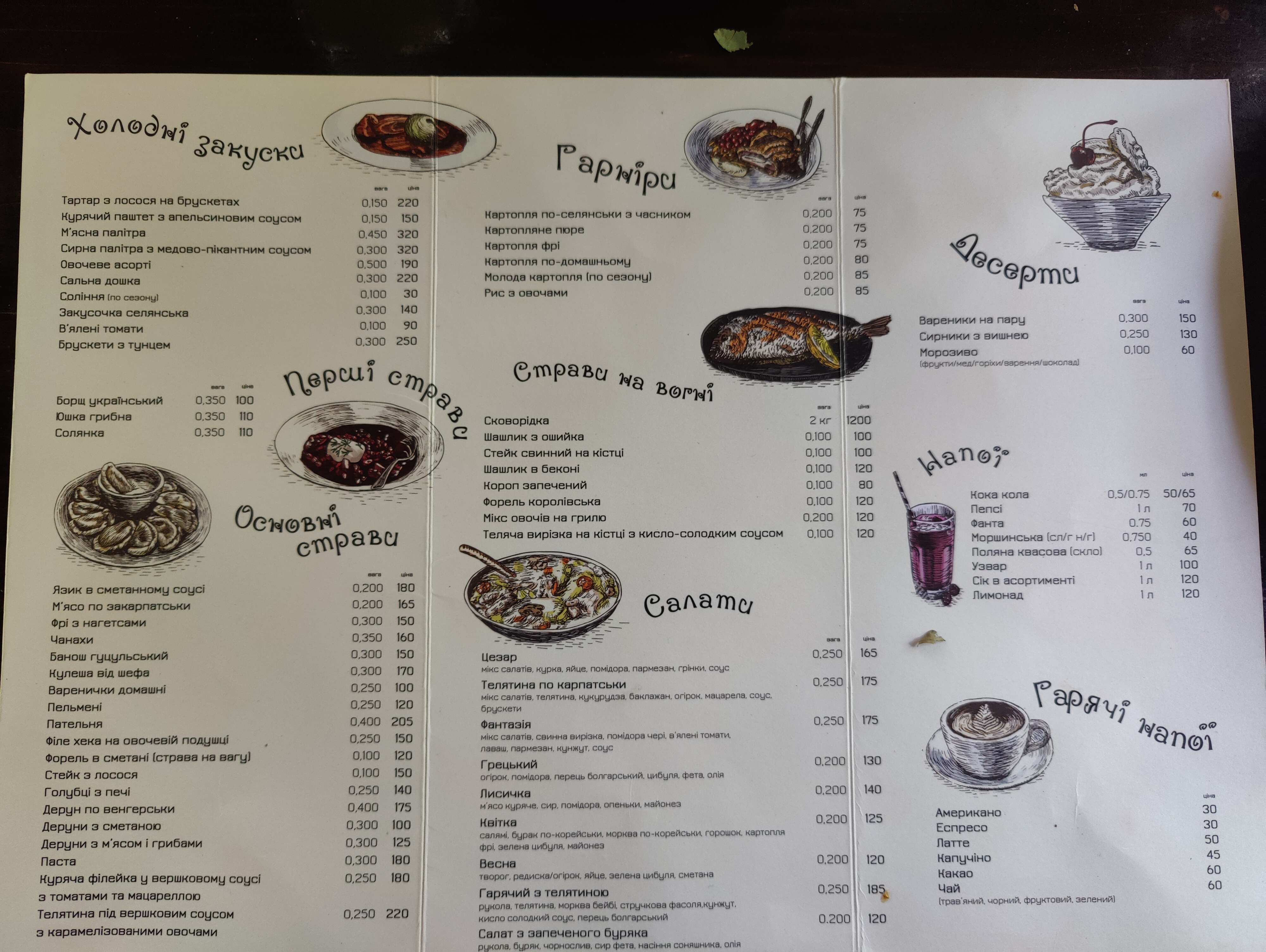 Koliba trembita menu 3