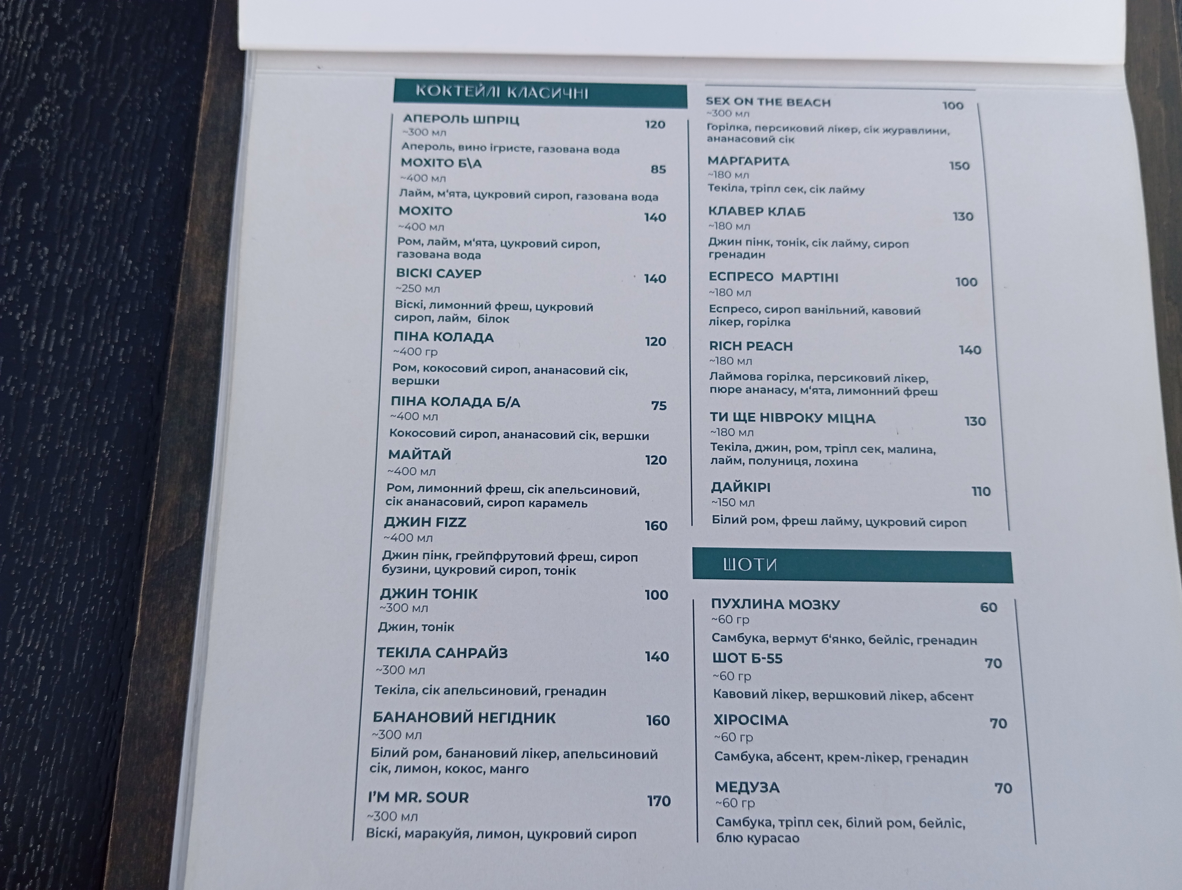Food Space menu 2