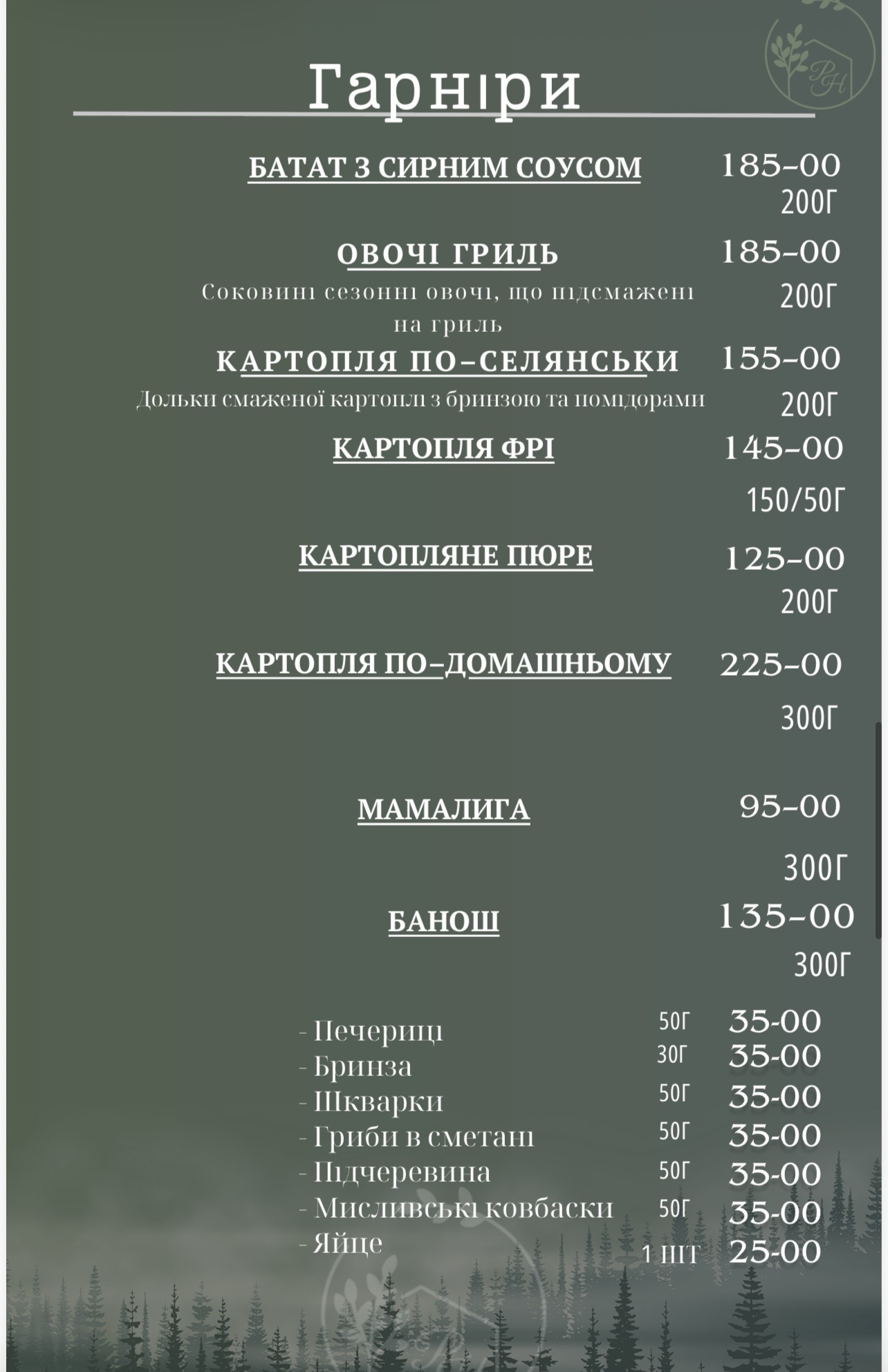 Комплекс синій Папуга. Ресторан"Park House" menu 3