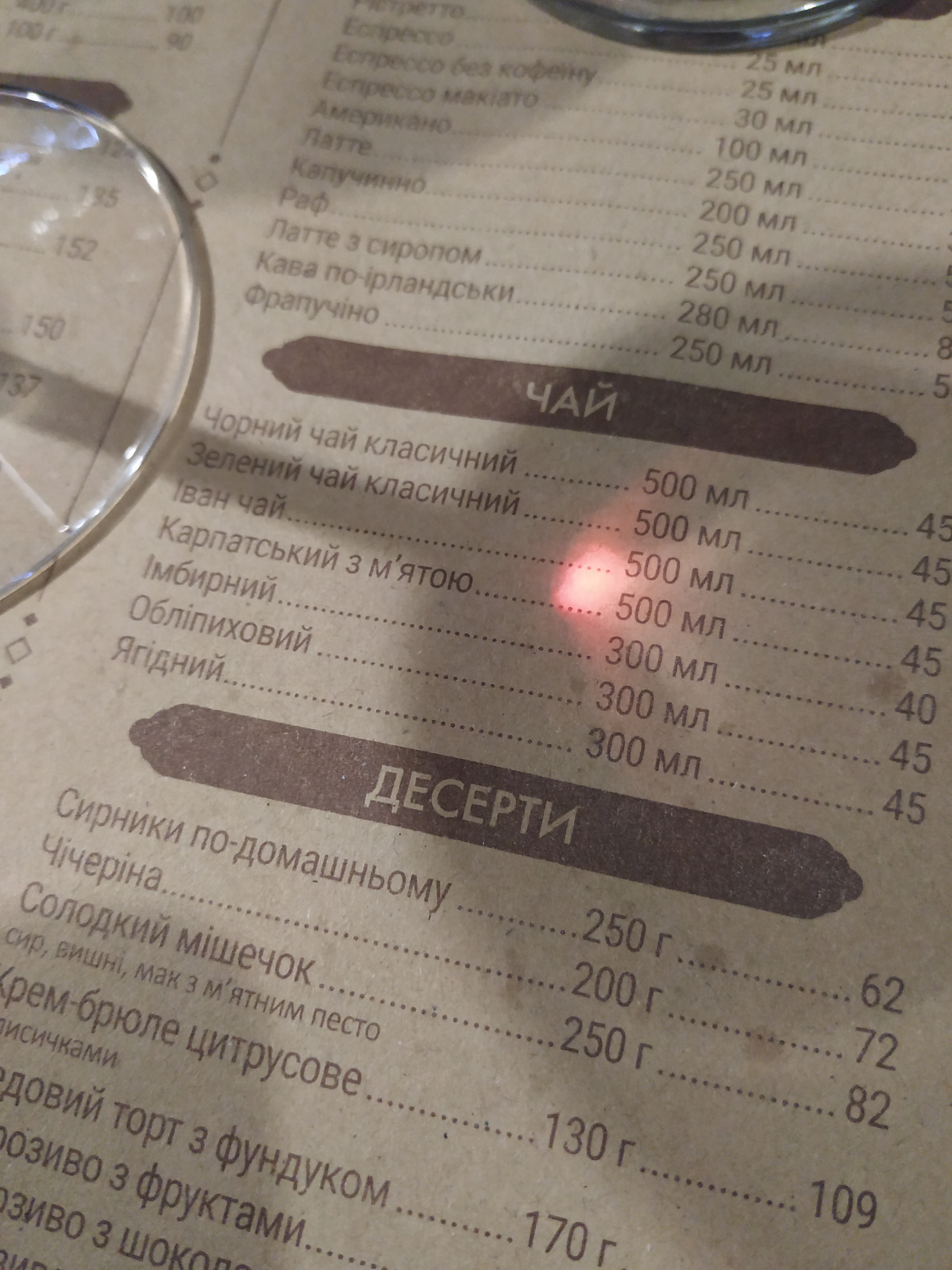 ЧІЧЕРІ, РЕСТОРАН menu 6