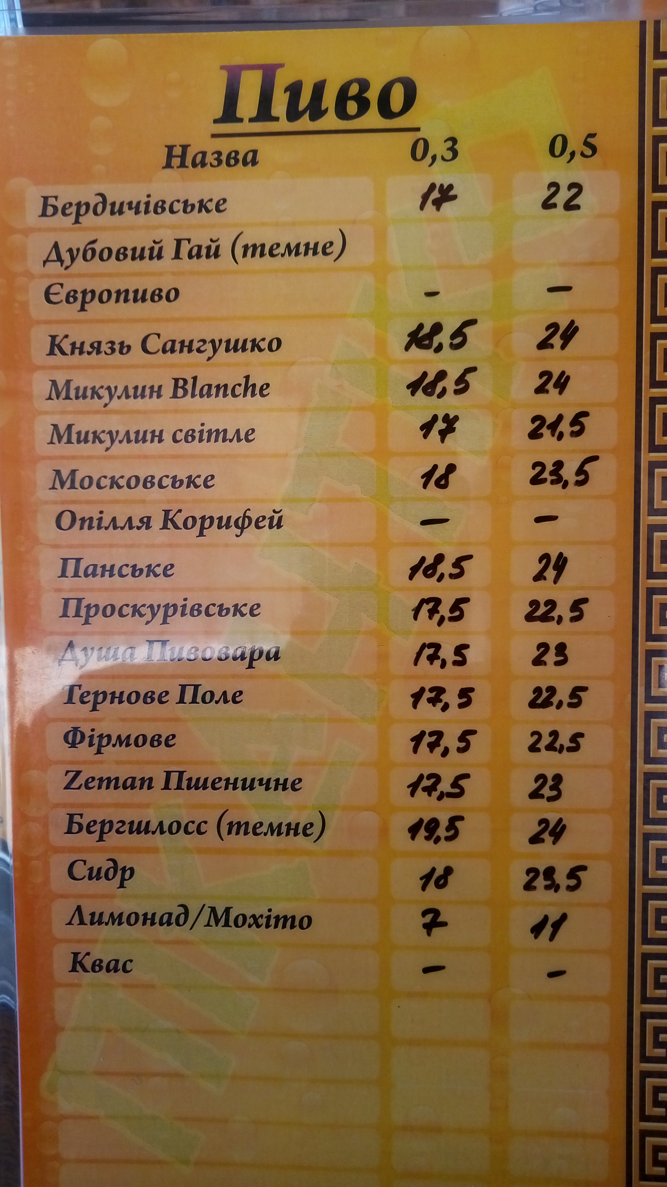 Пікантіко menu 10