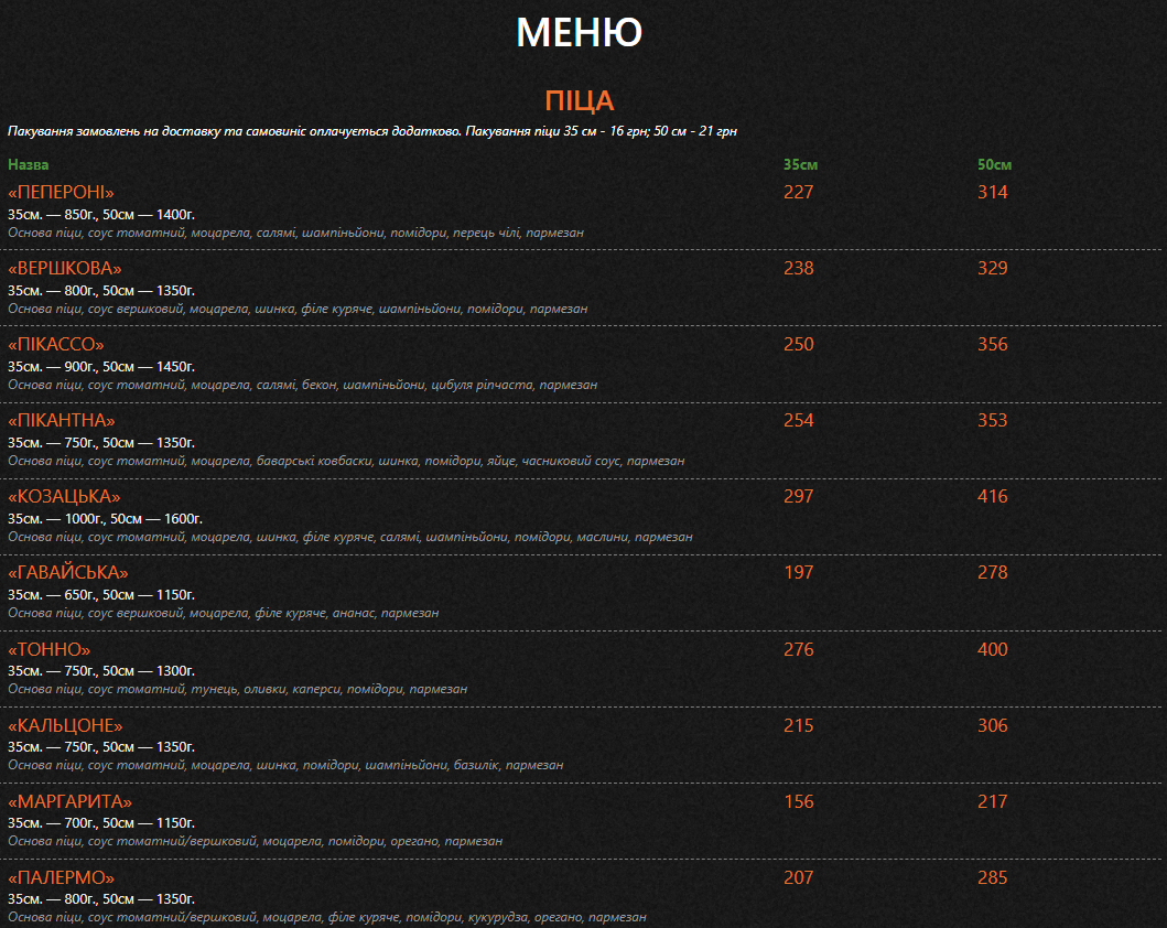CheBonta menu 3