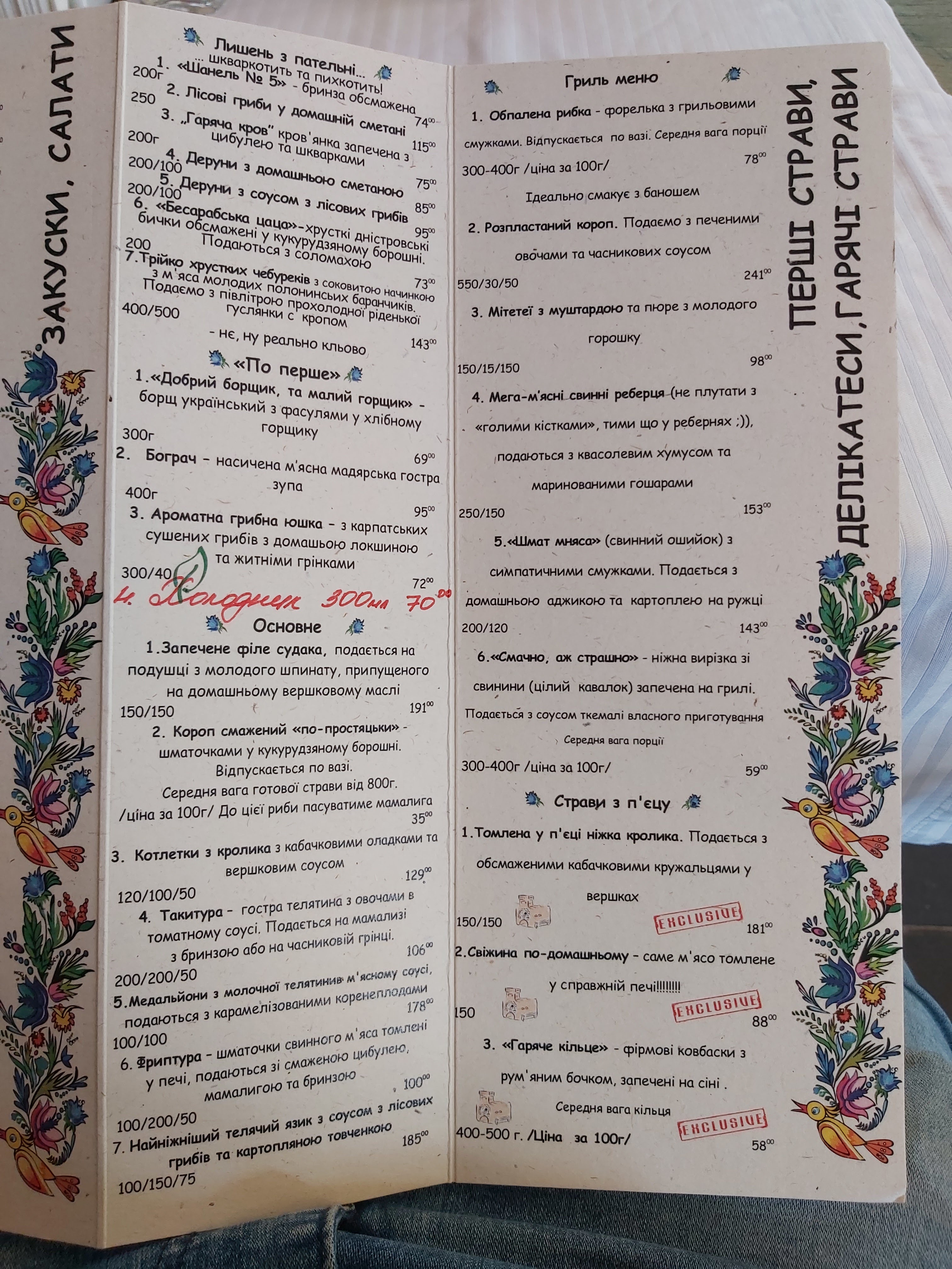 Hopachok menu 10