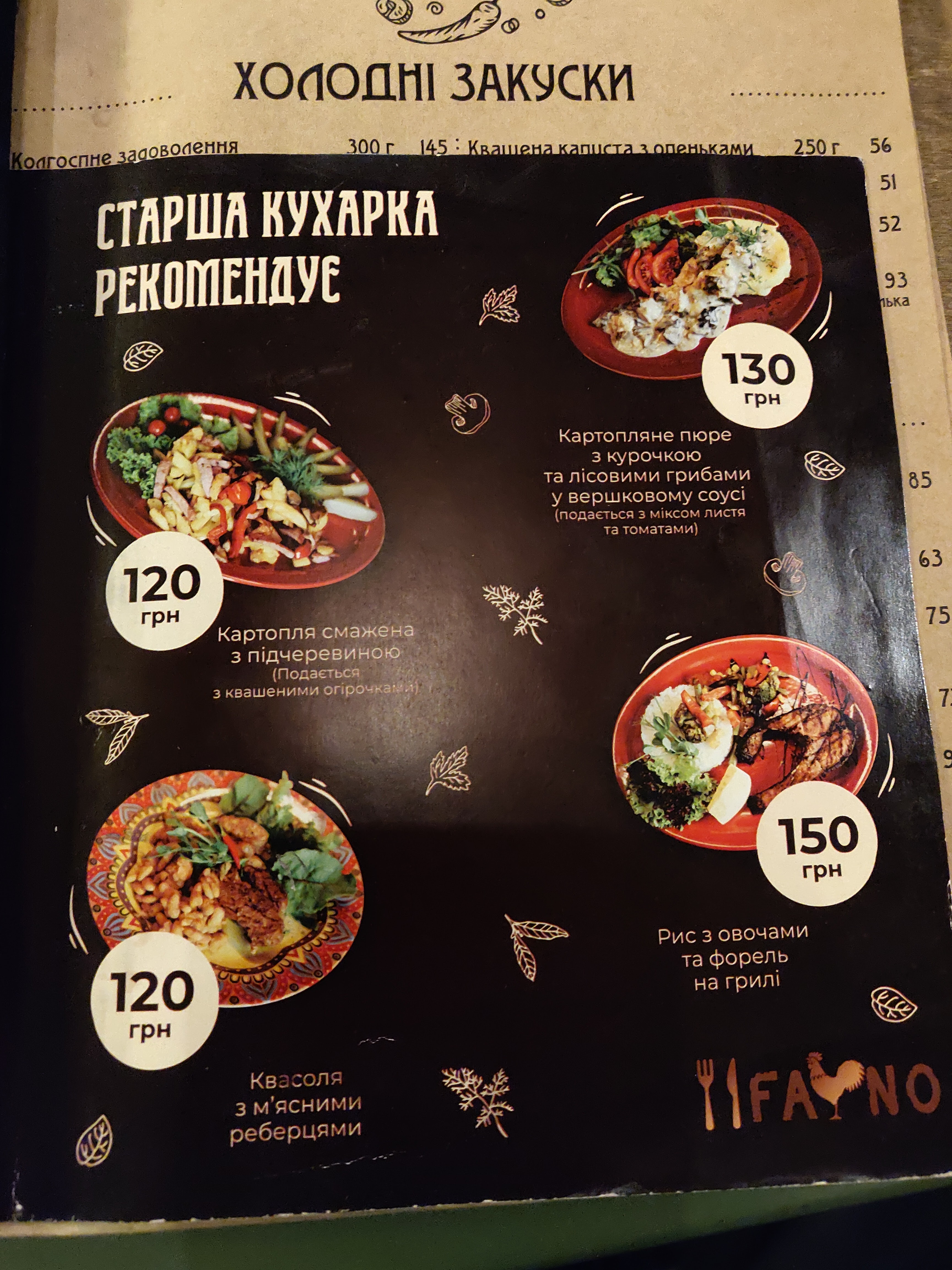 Fayno menu 12