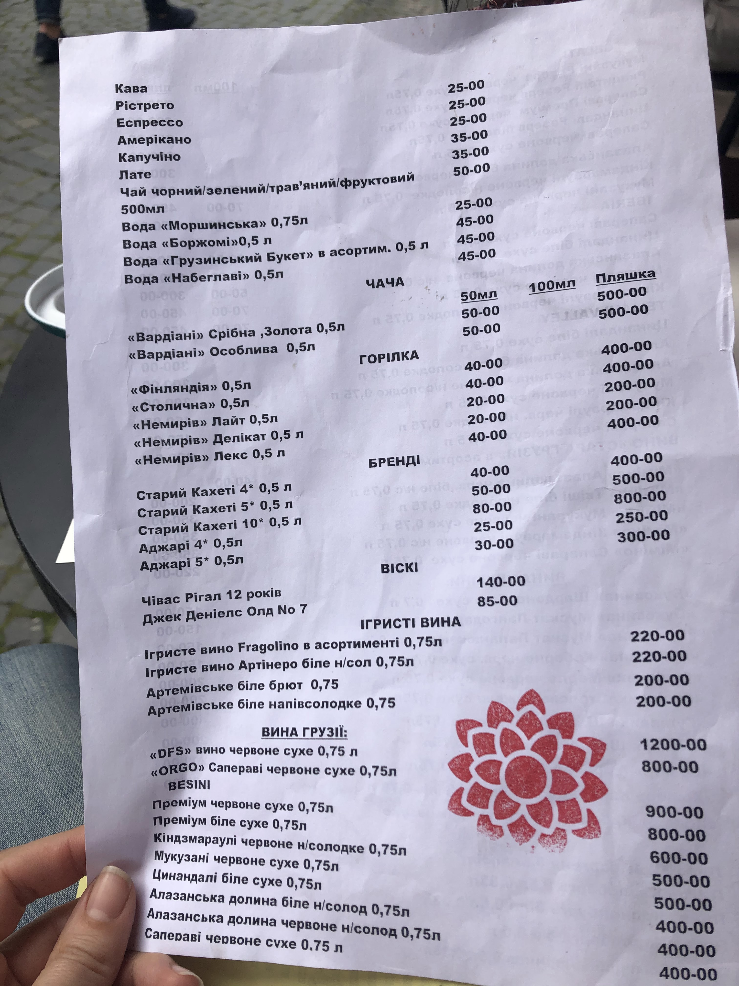 Джорджина menu 10
