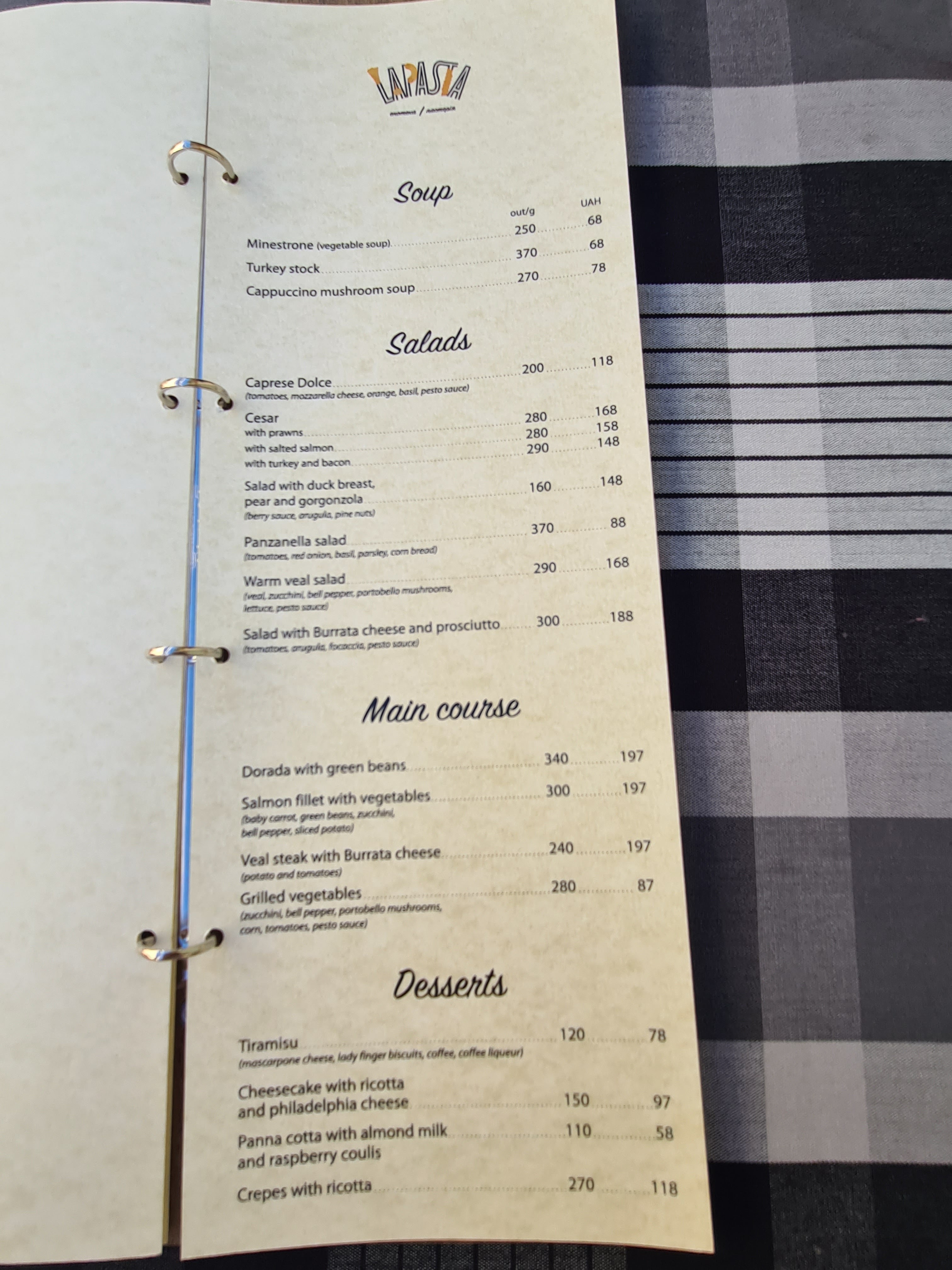 LaPasta menu 4