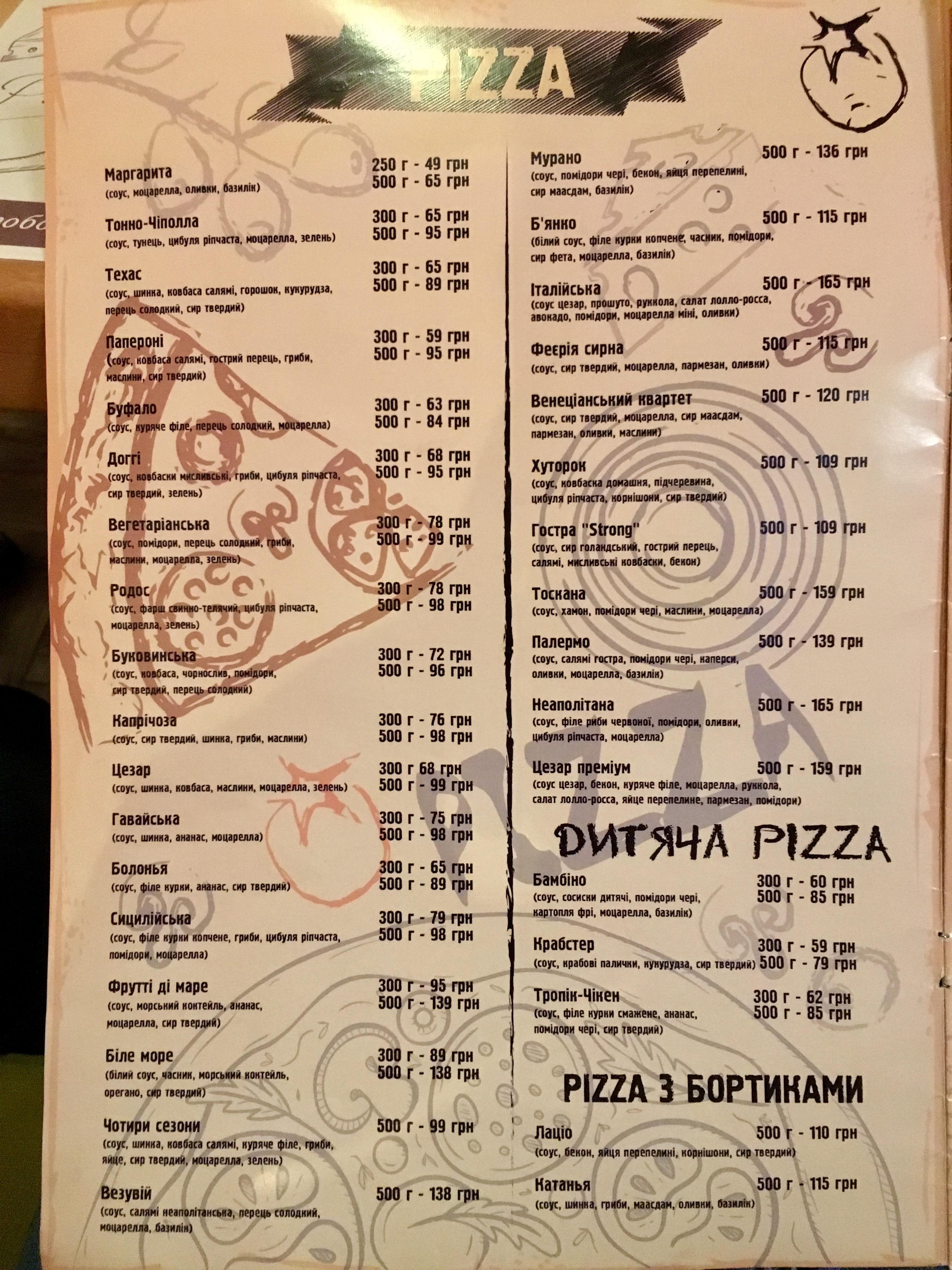 Піцерія на Заньковецької, 5 menu 4