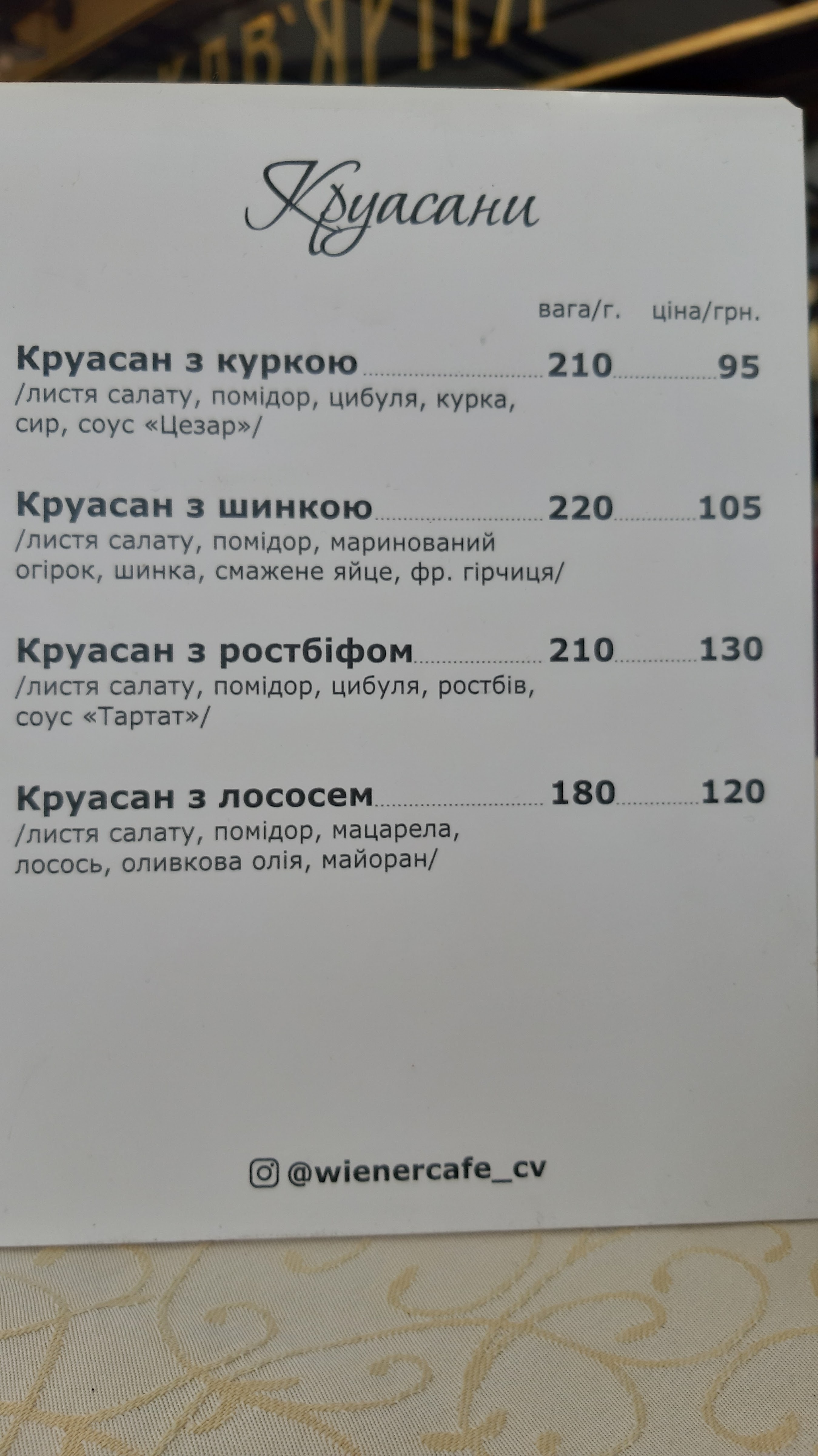 Віденська Кав'ярня menu 1