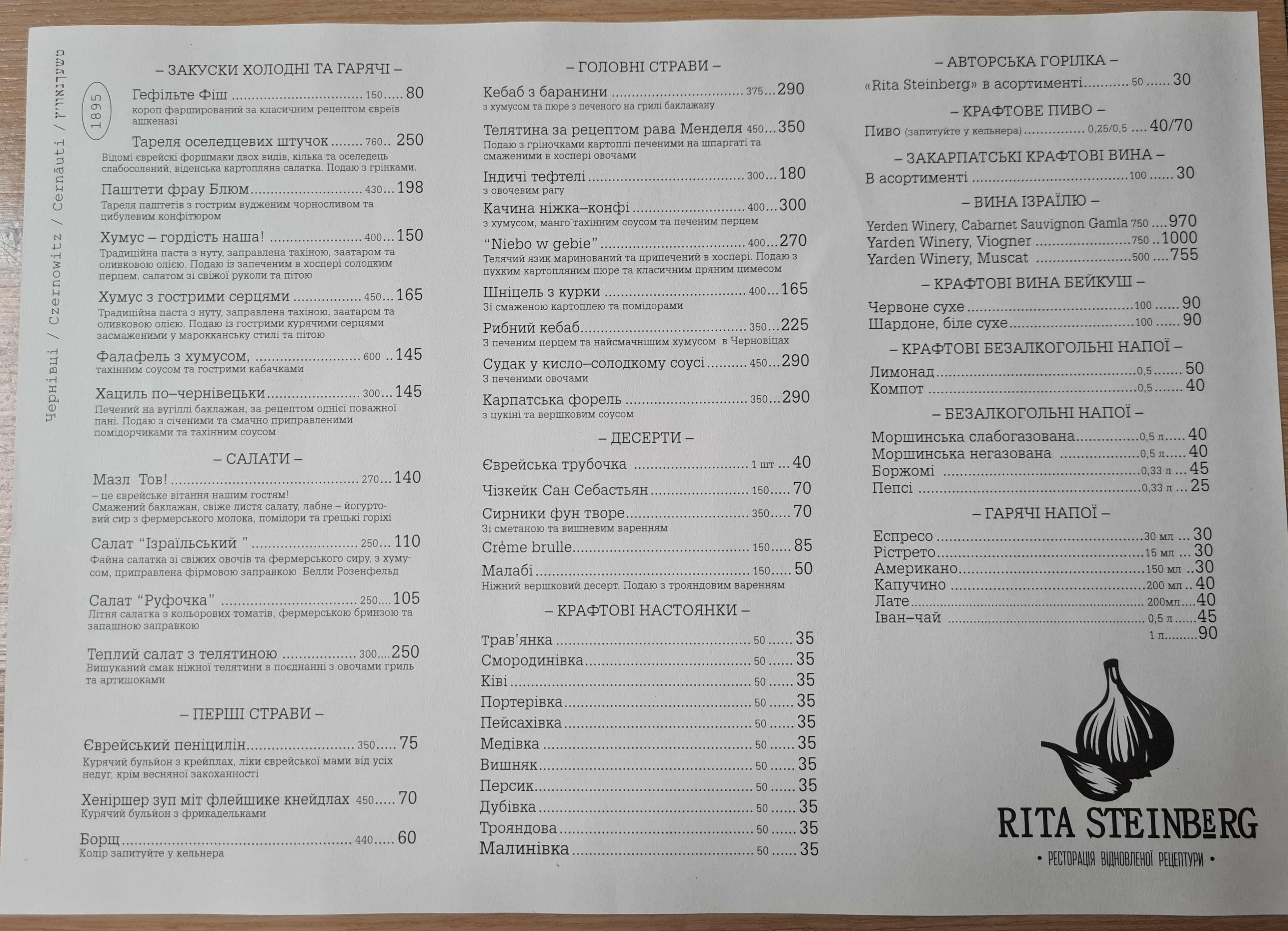 Rita Steinberg menu 11