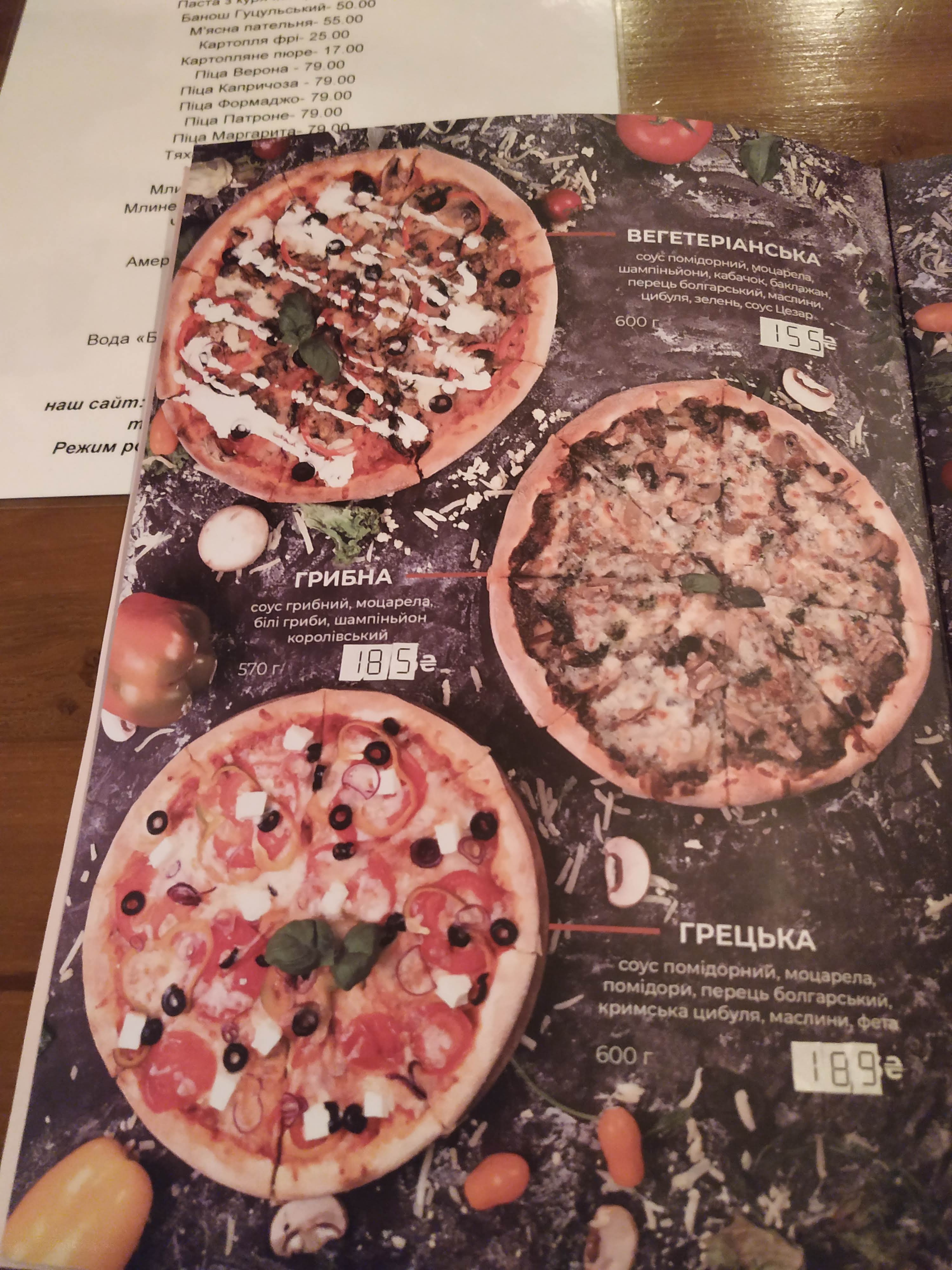 Pansʹka Vtikha menu 2