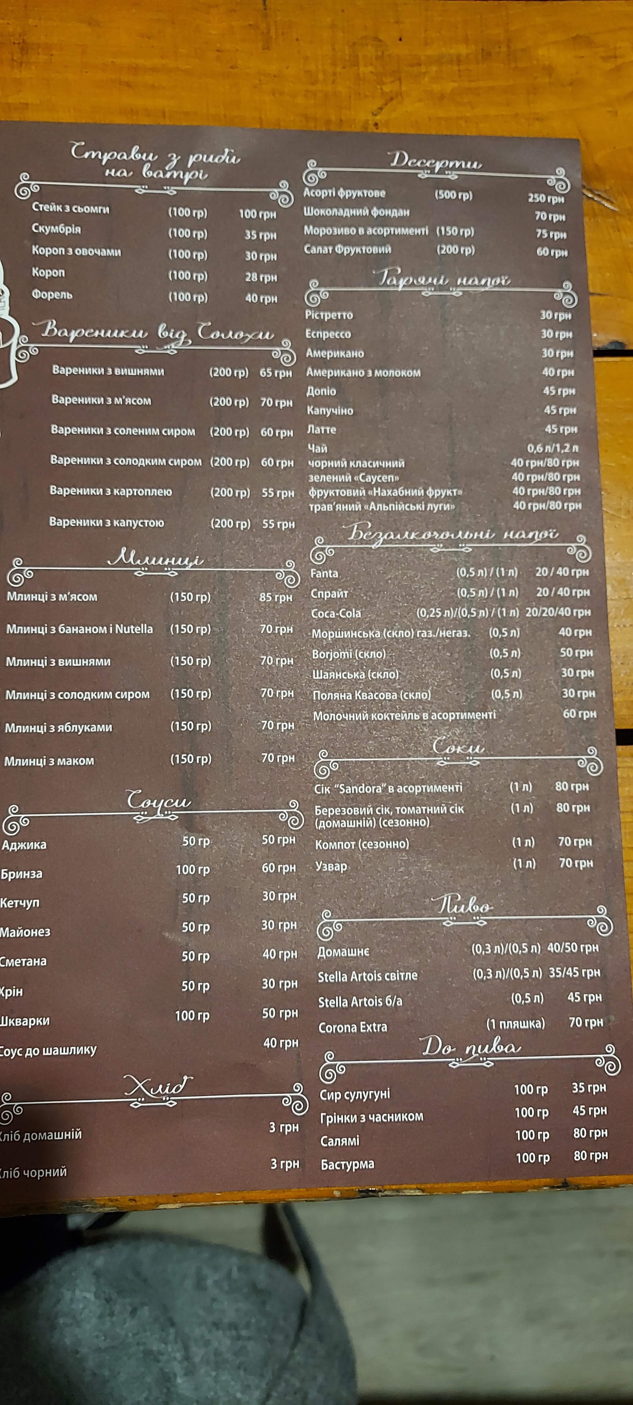 «Три Медведі» menu 8