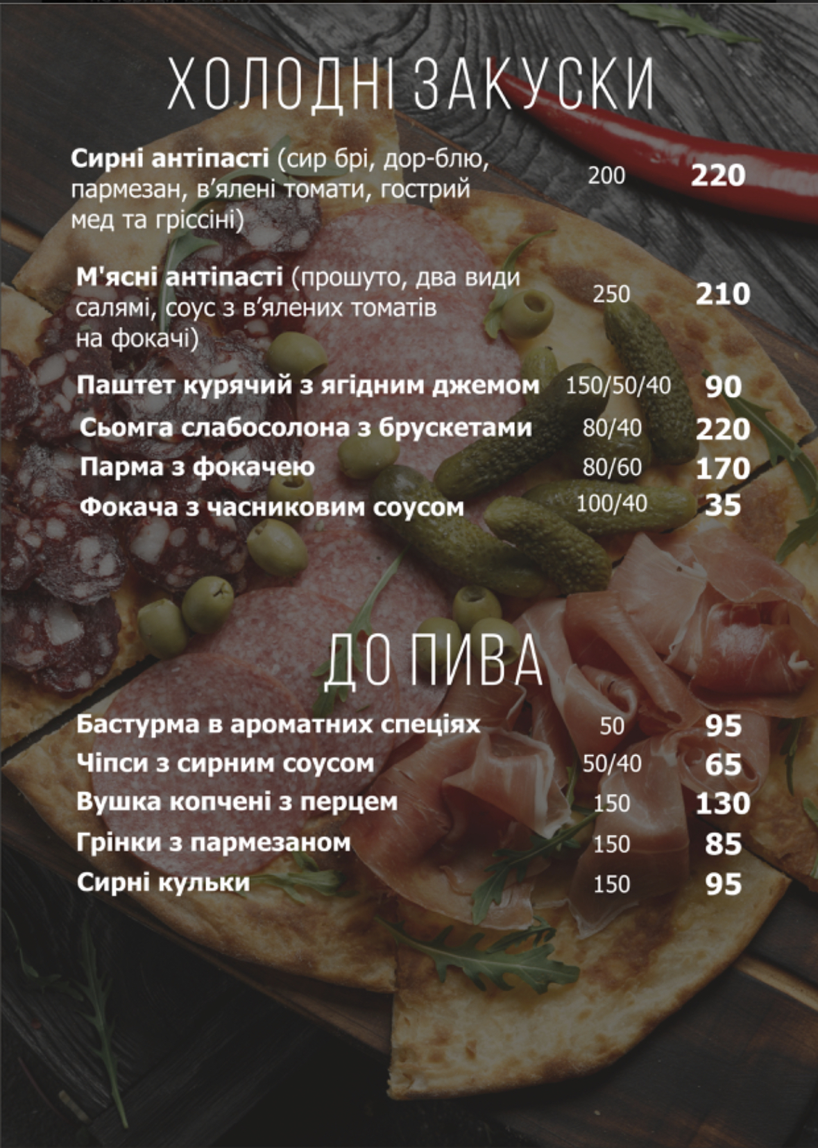 МАРКОНИ, КАФЕ-ПИЦЦЕРИЯ menu 9
