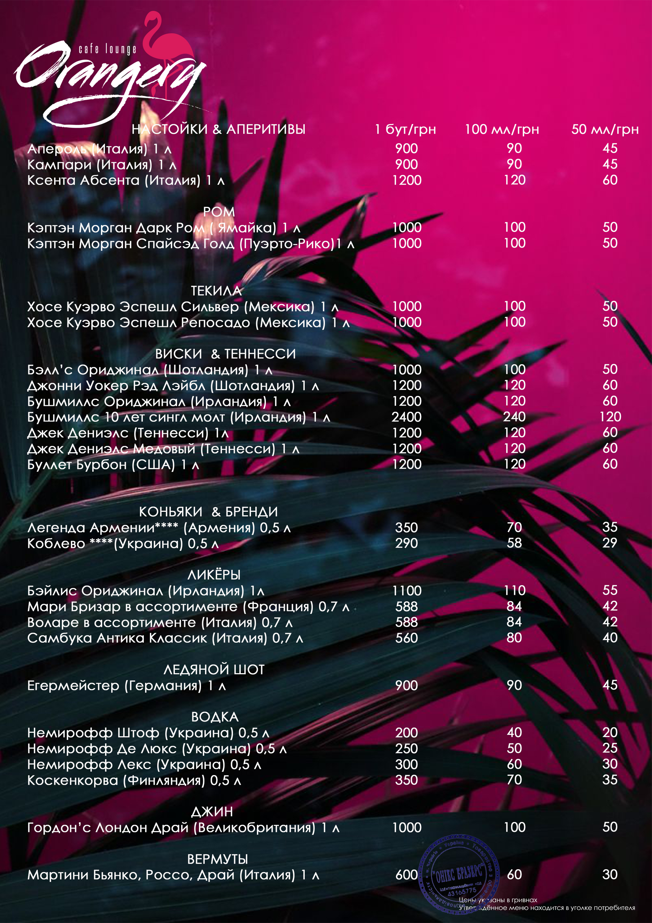 Orangery Cafe Lounge menu 3