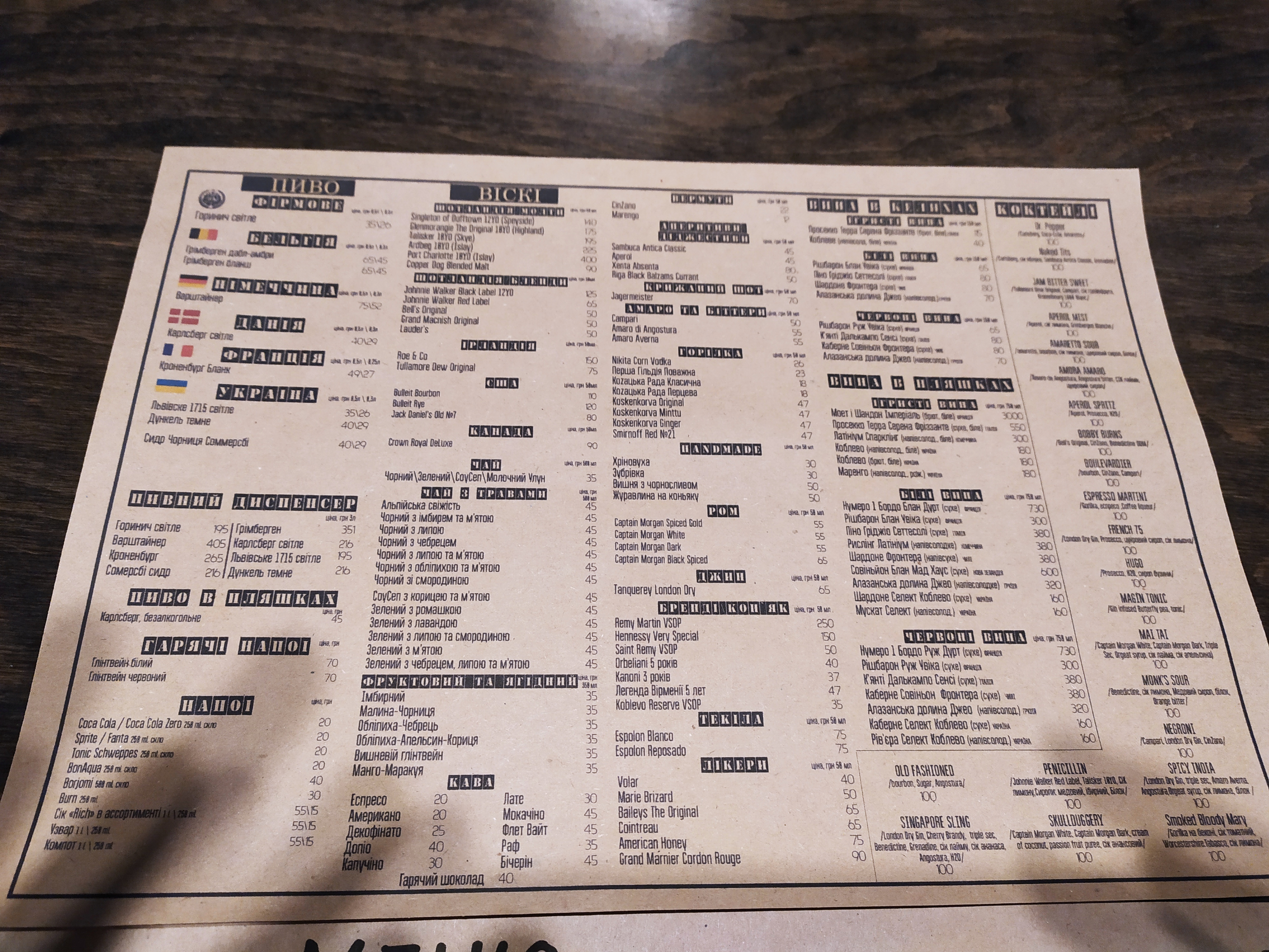 Art-Pub Gorynych menu 4