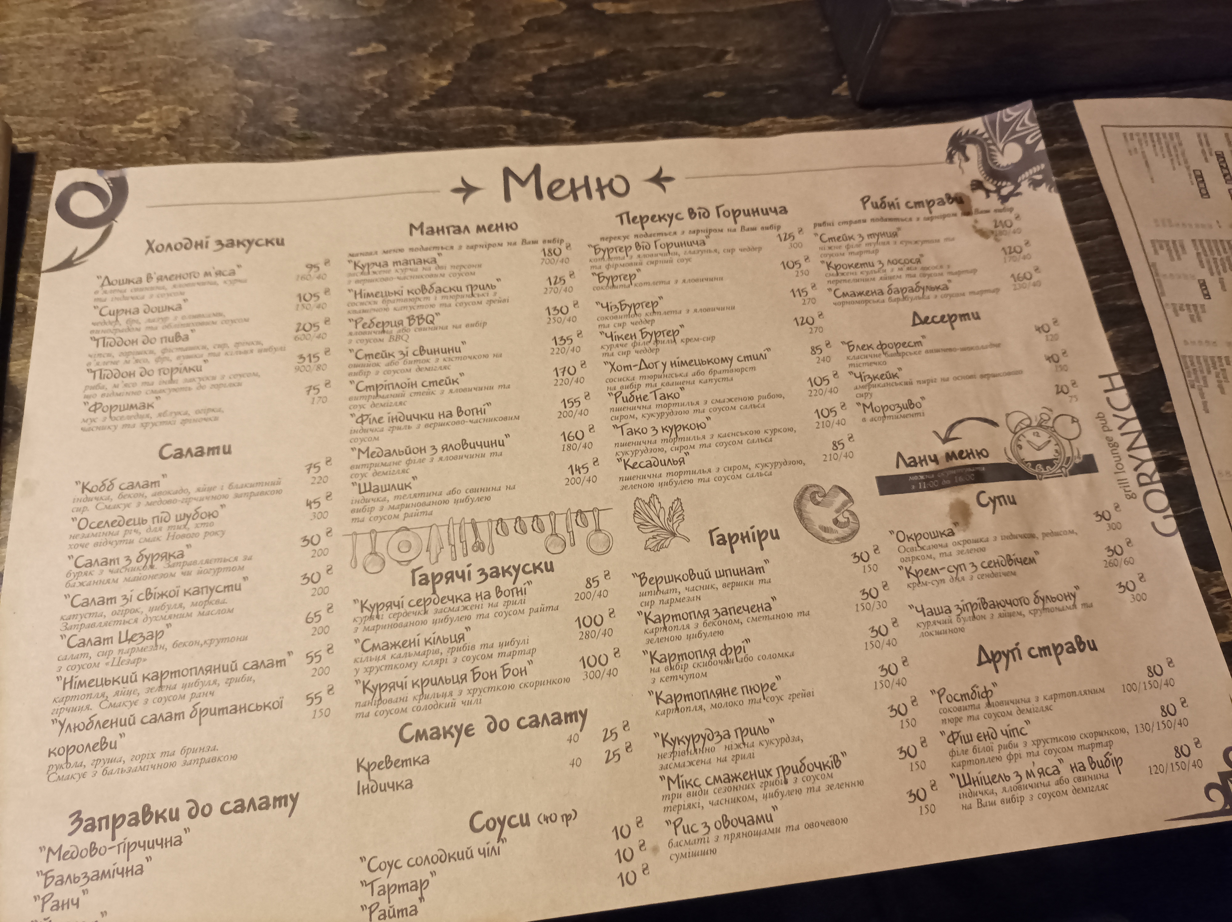 Art-Pub Gorynych menu 6