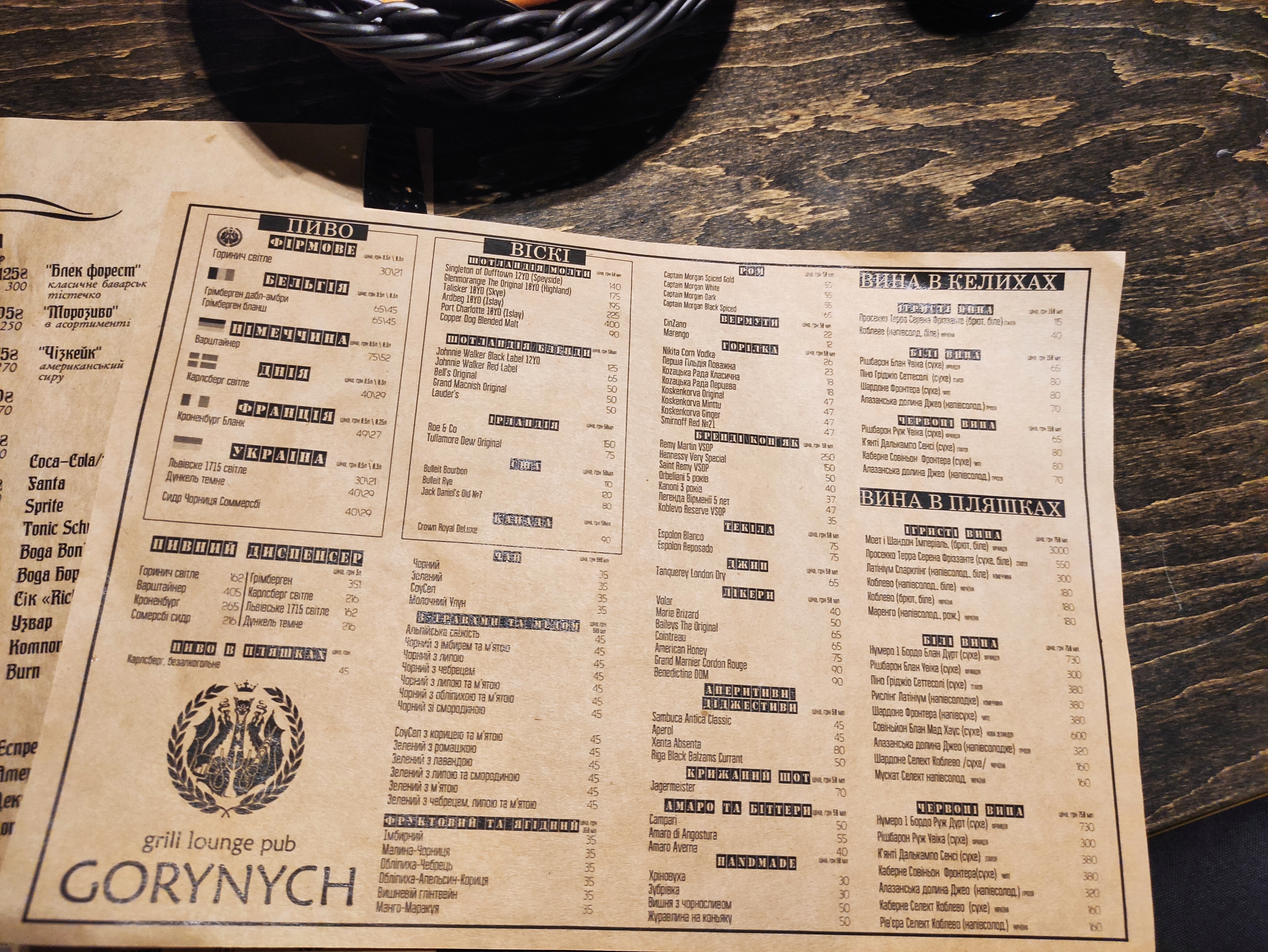 Art-Pub Gorynych menu 8