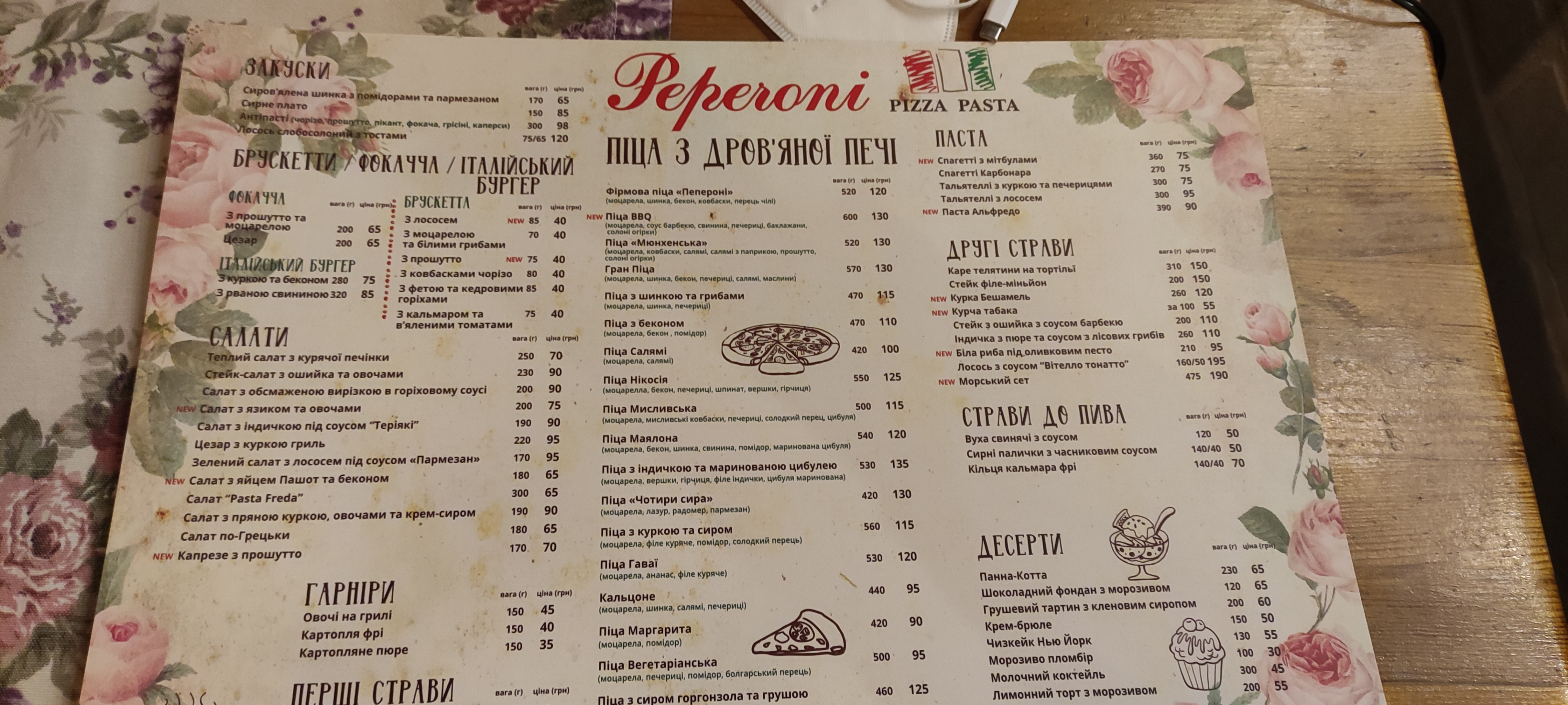 Peperoni menu 5