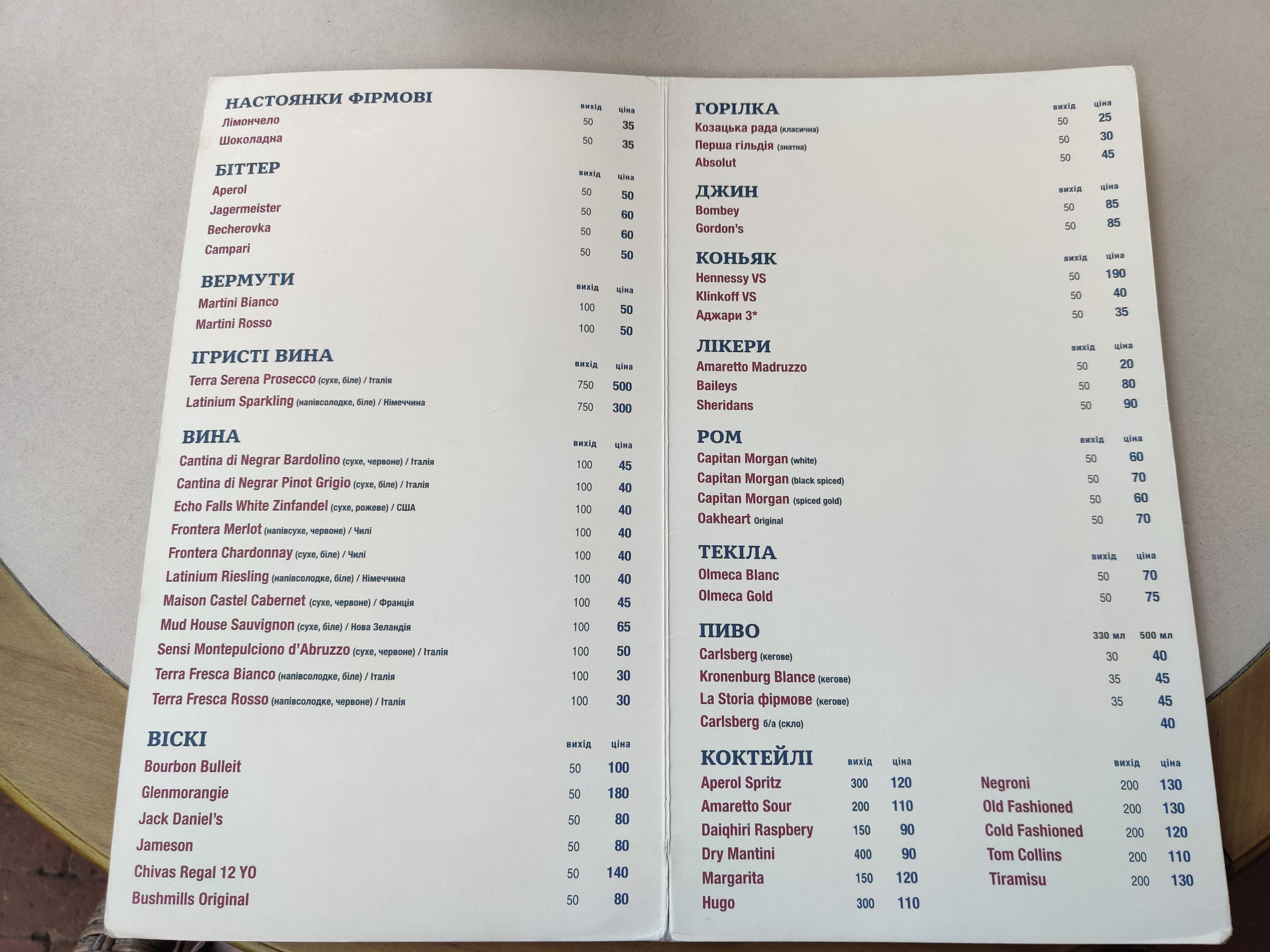La Storia Restorantino menu 4