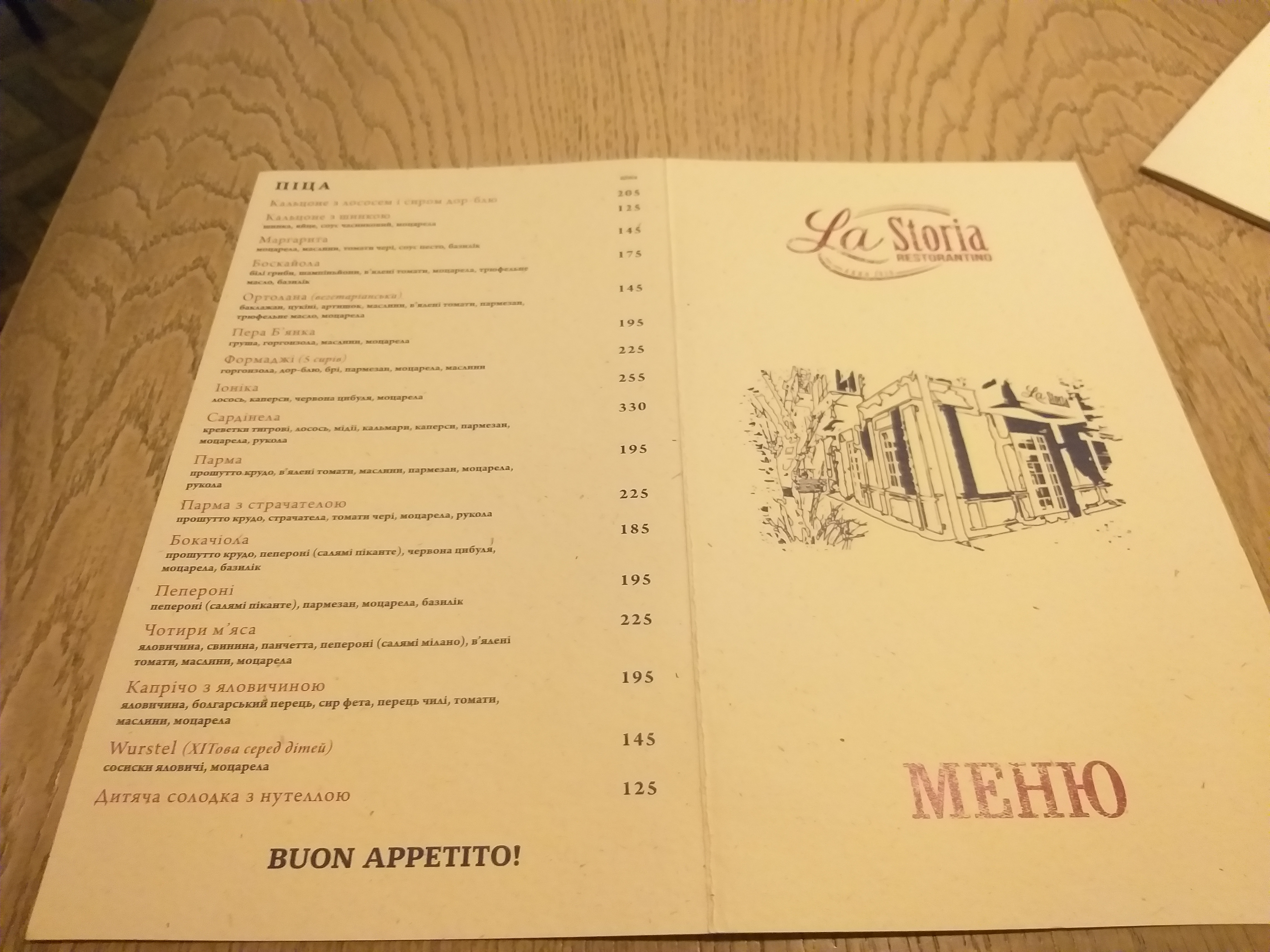 La Storia Restorantino menu 7