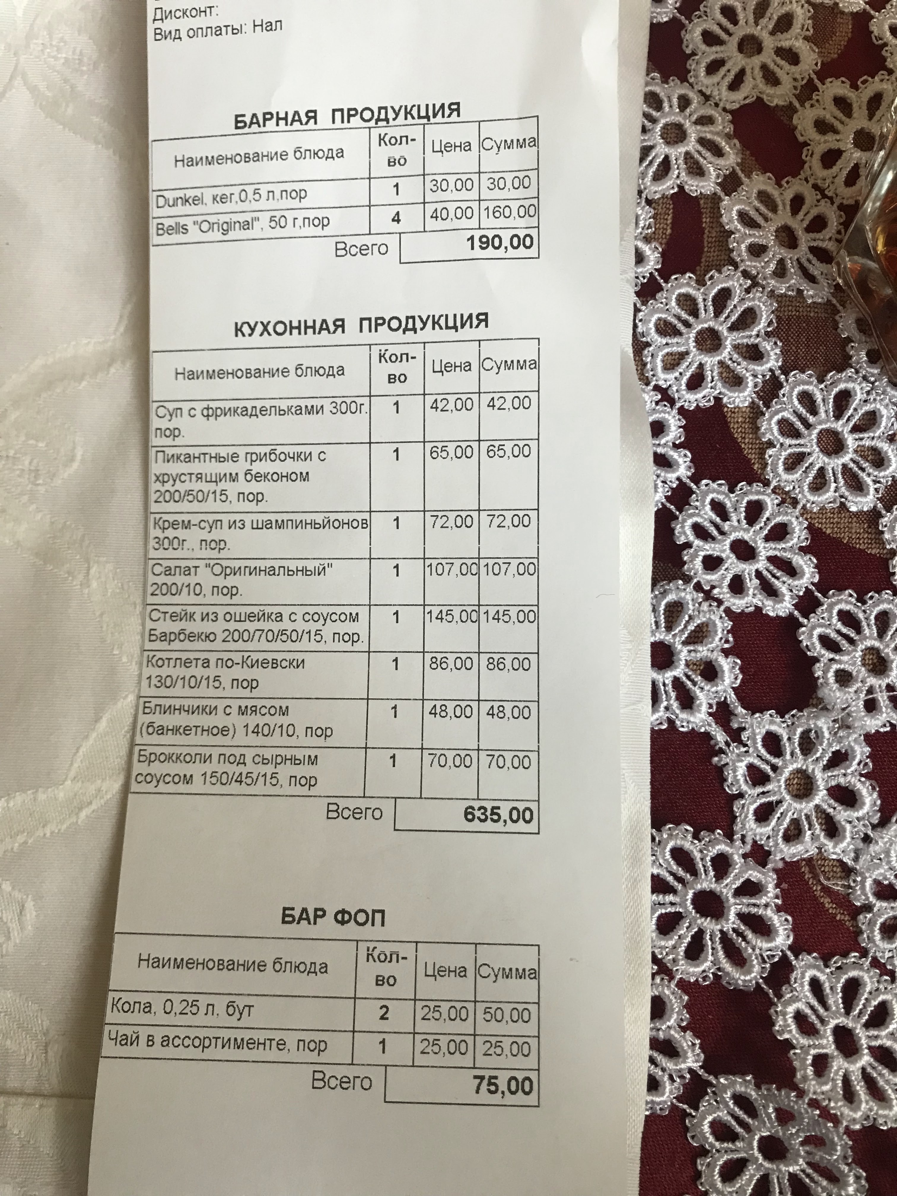 Amsterdam menu 1