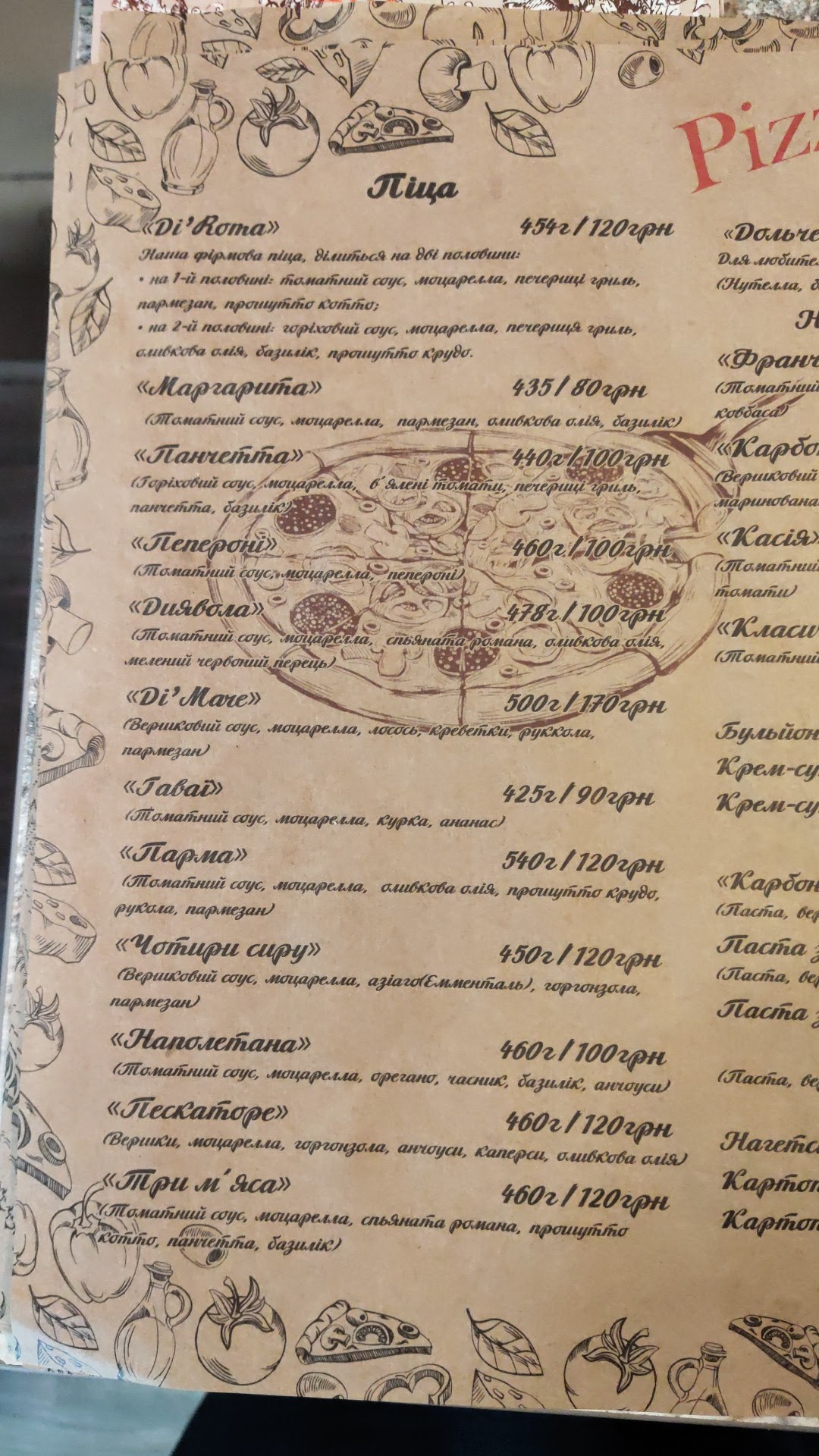 Pizza Di Roma menu 1