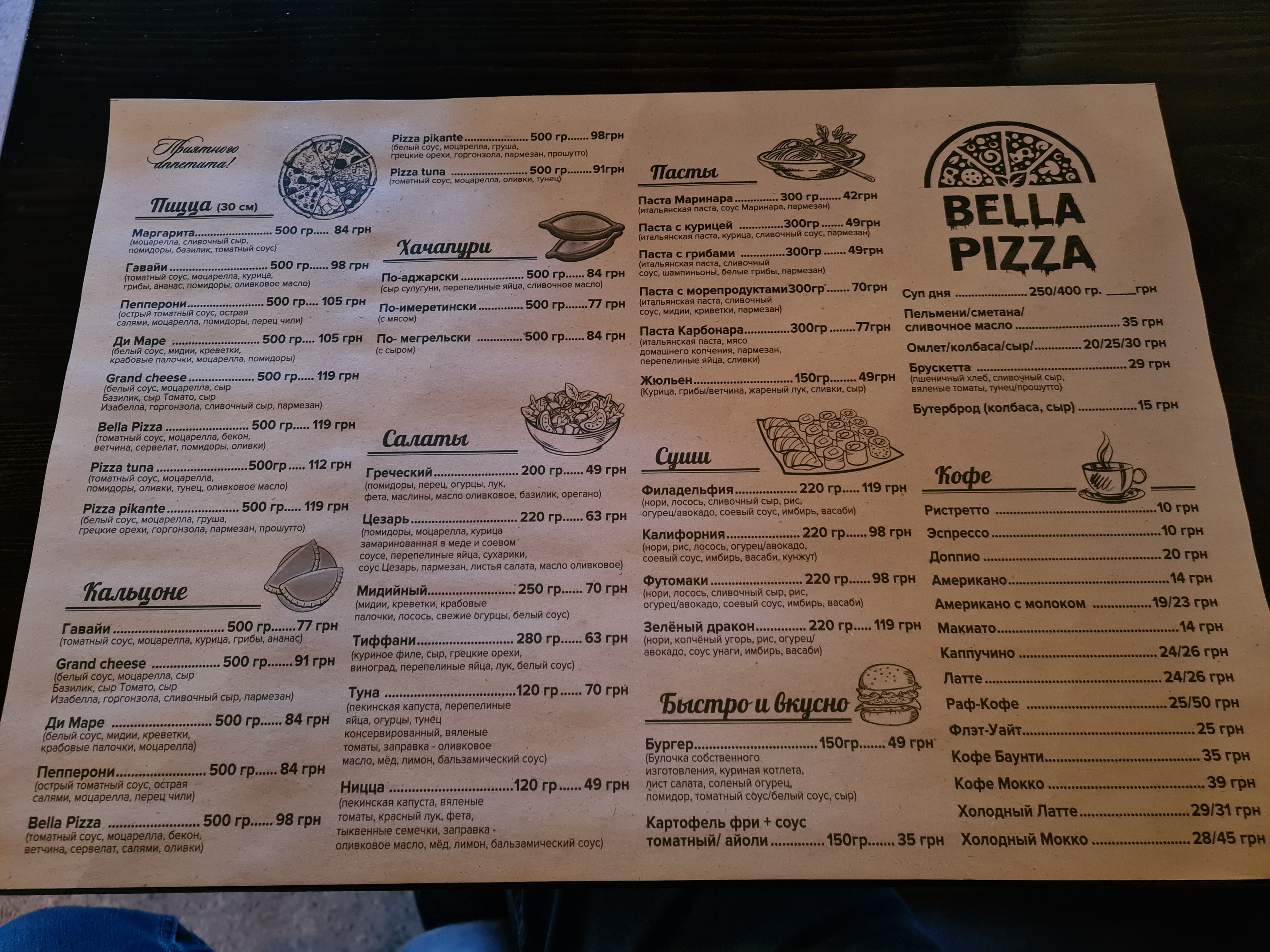 Bella Pizza menu 2