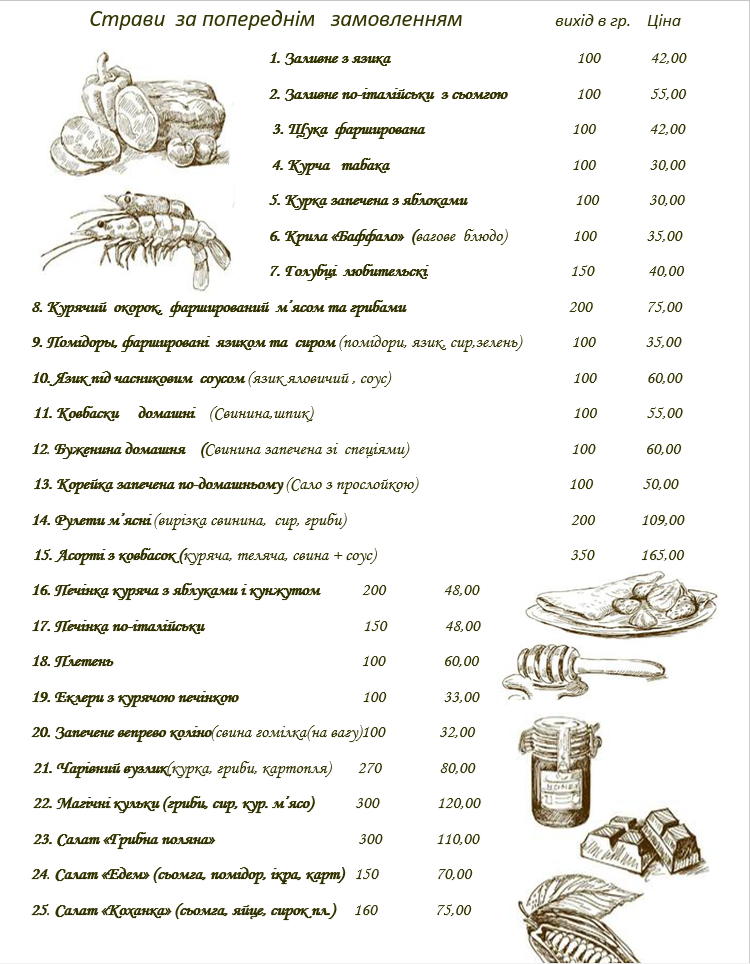 Centrale menu 6