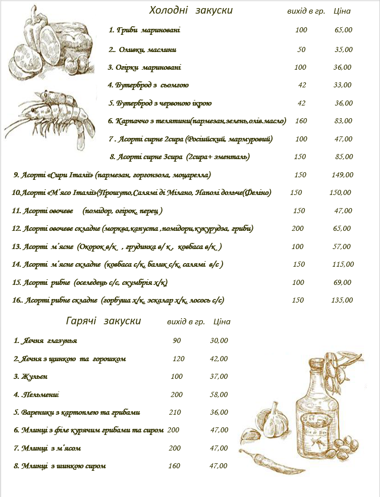 Centrale menu 9