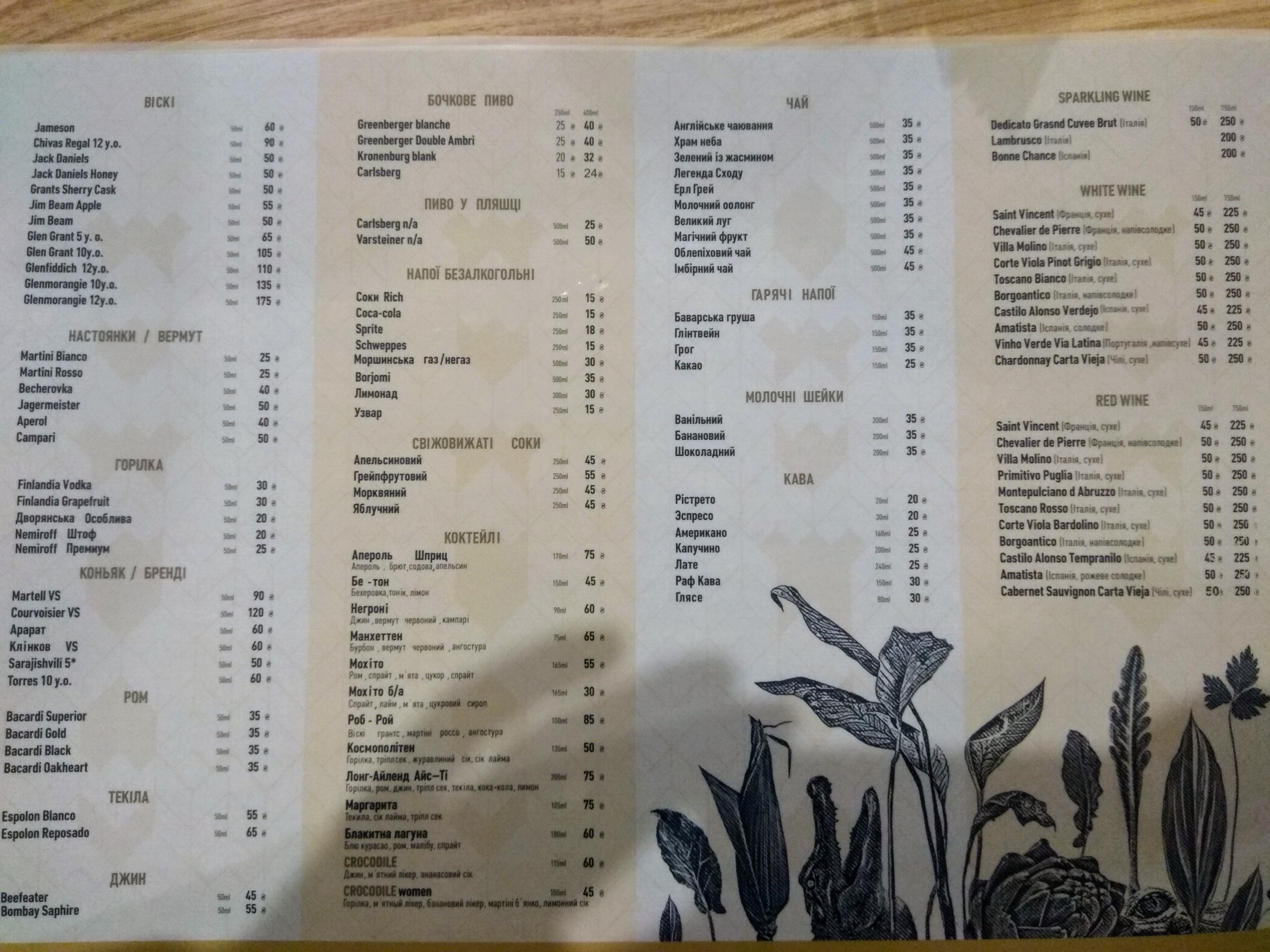 Crocodile menu 10