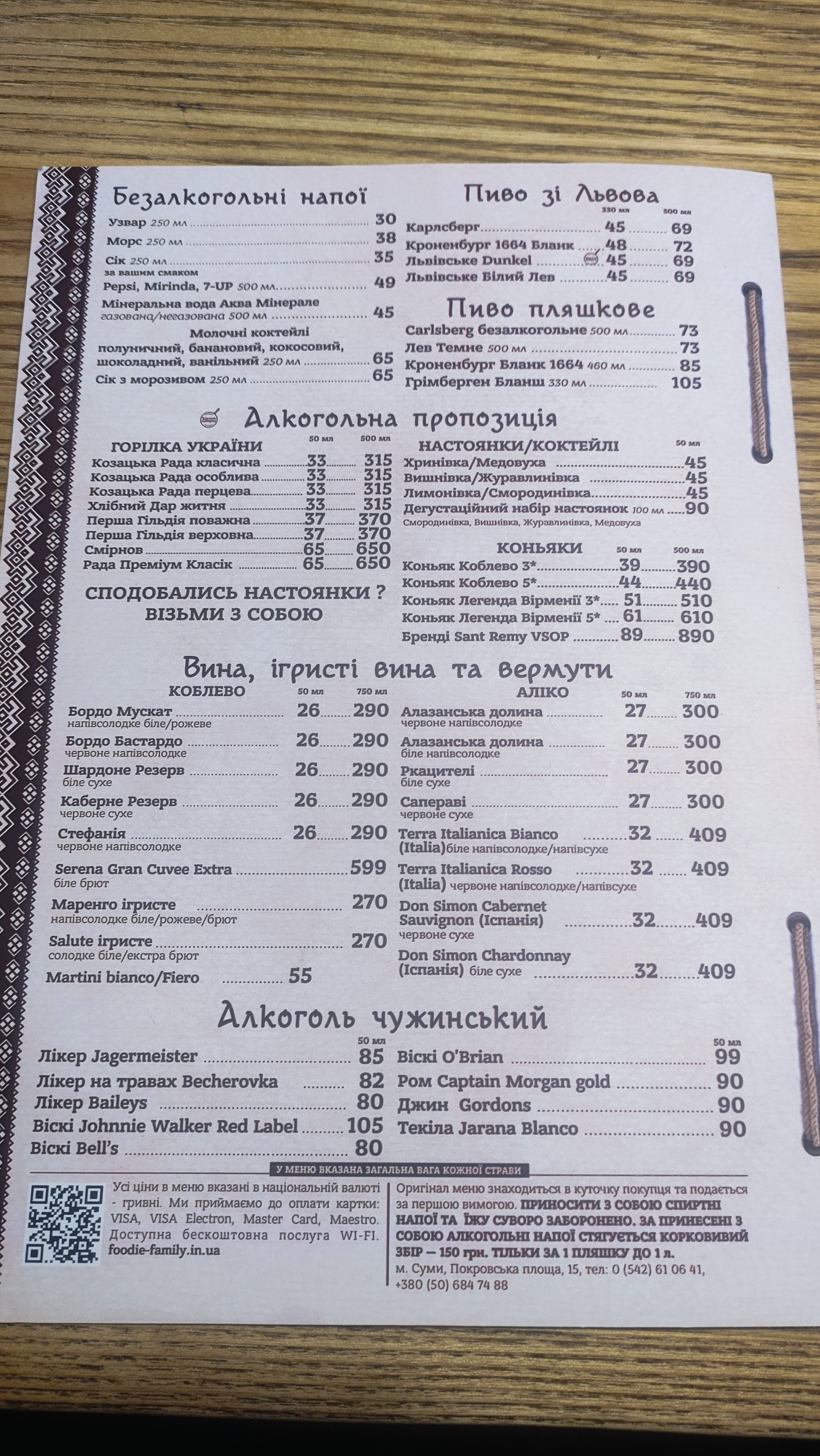 Shalena Shkvarka menu 5