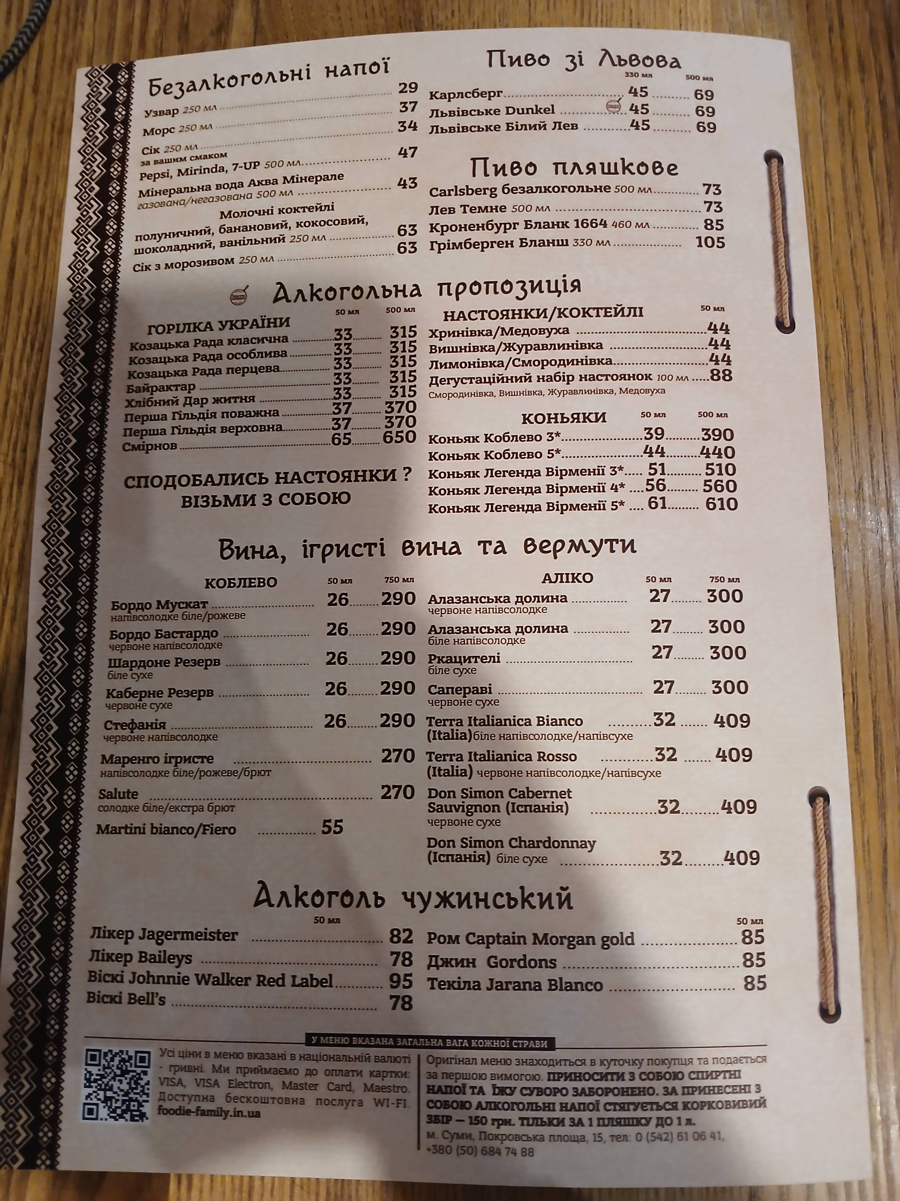 Shalena Shkvarka menu 7