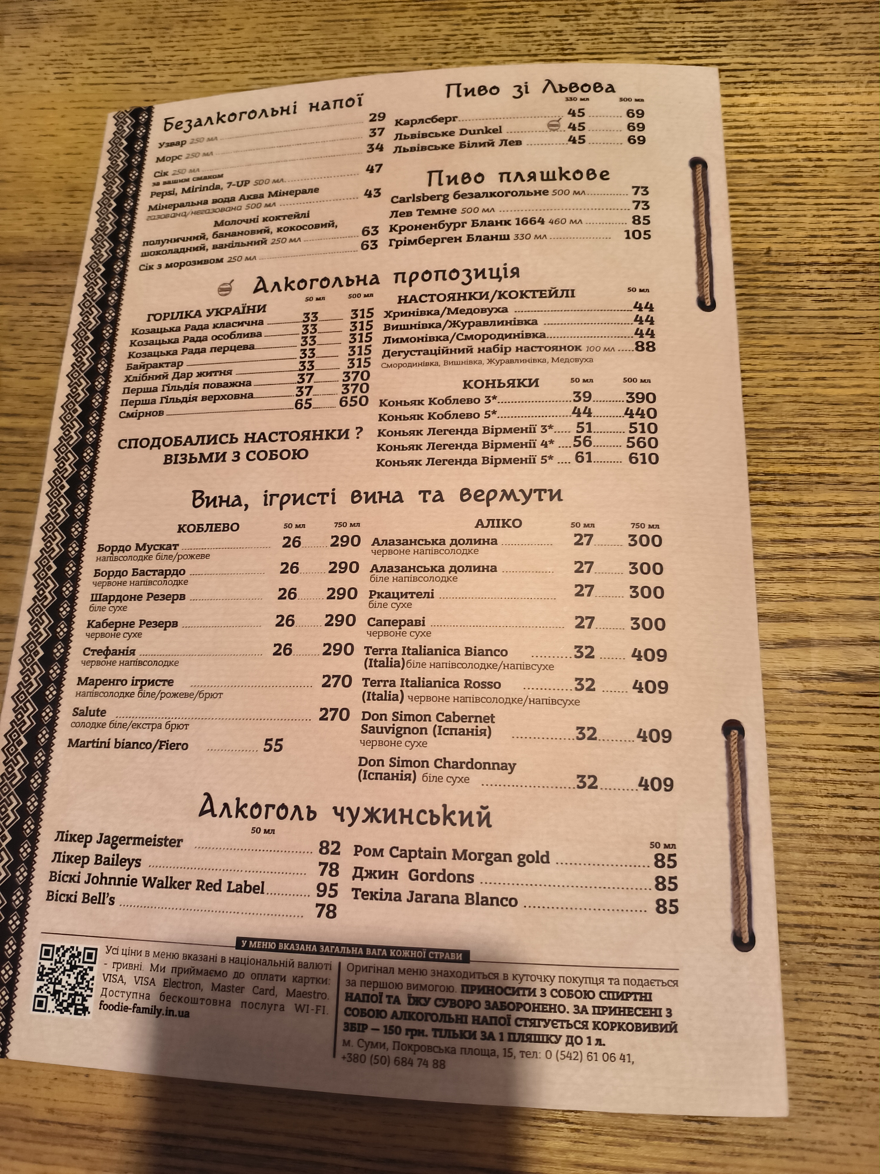 Shalena Shkvarka menu 8