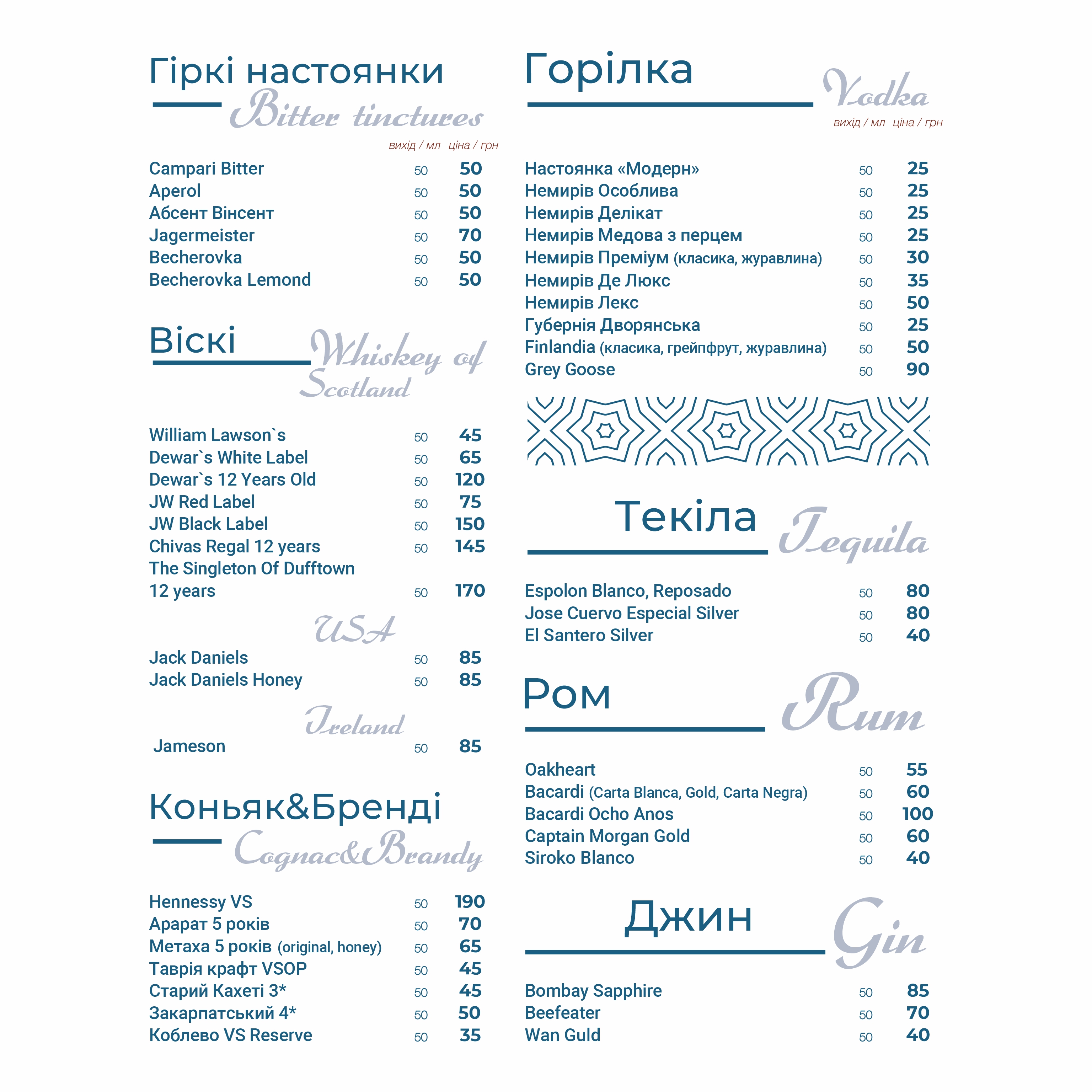 Modern menu 3