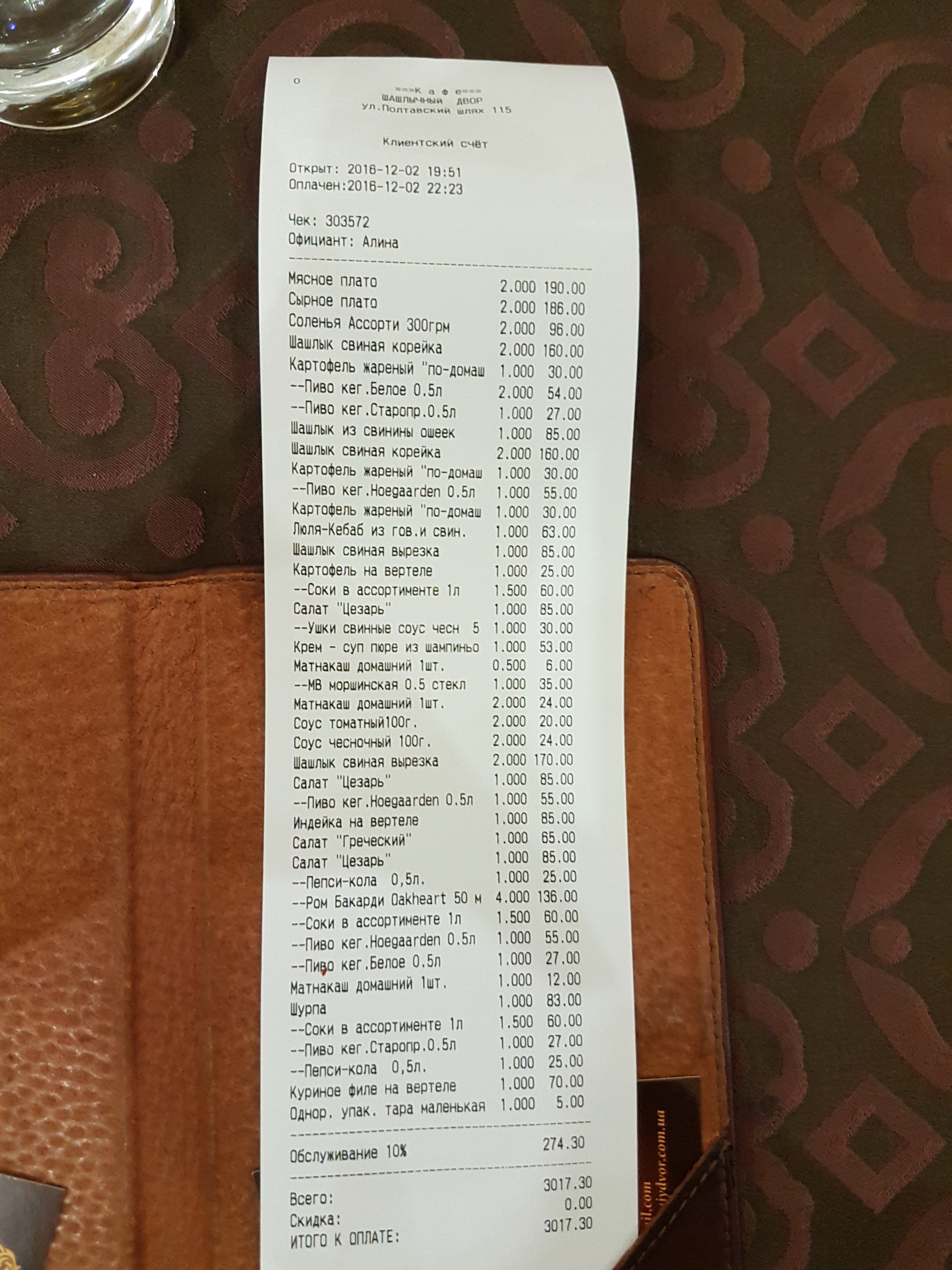 Shashlychnyy Dvir Kharkiv menu 2