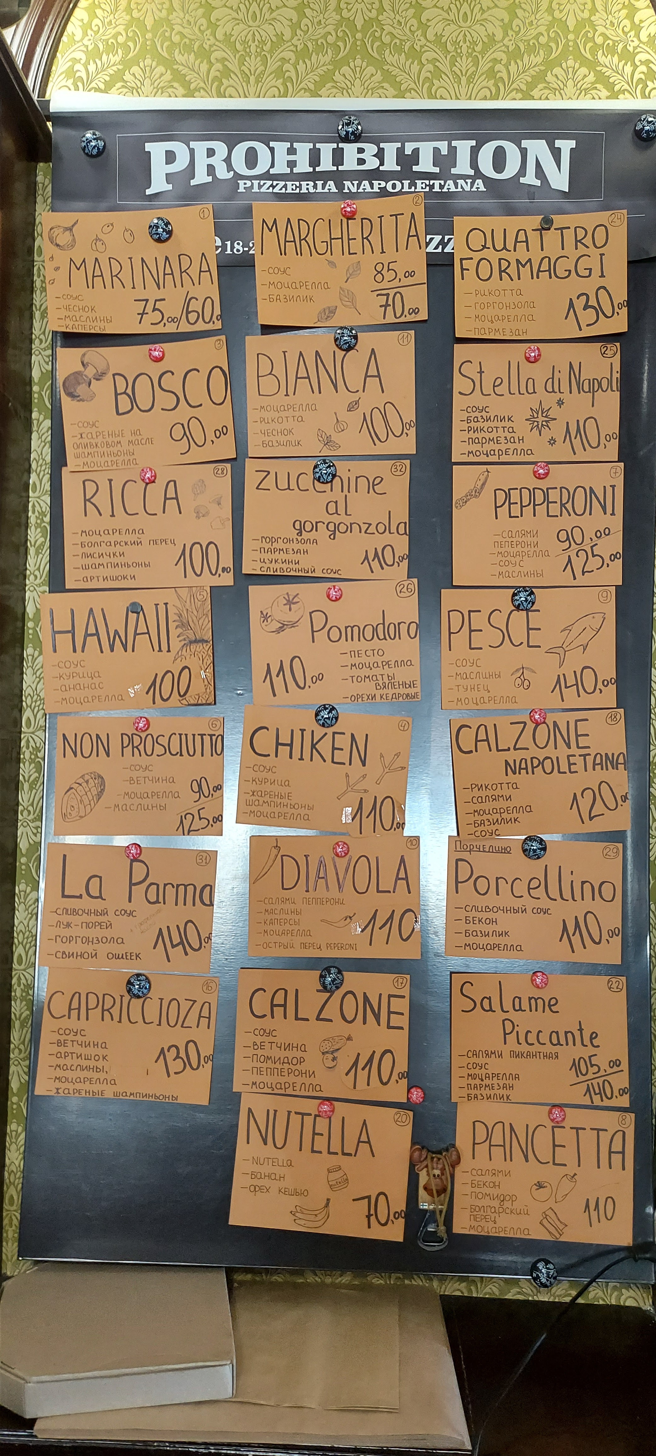 Prohibition Pizzeria Napoletana menu 8
