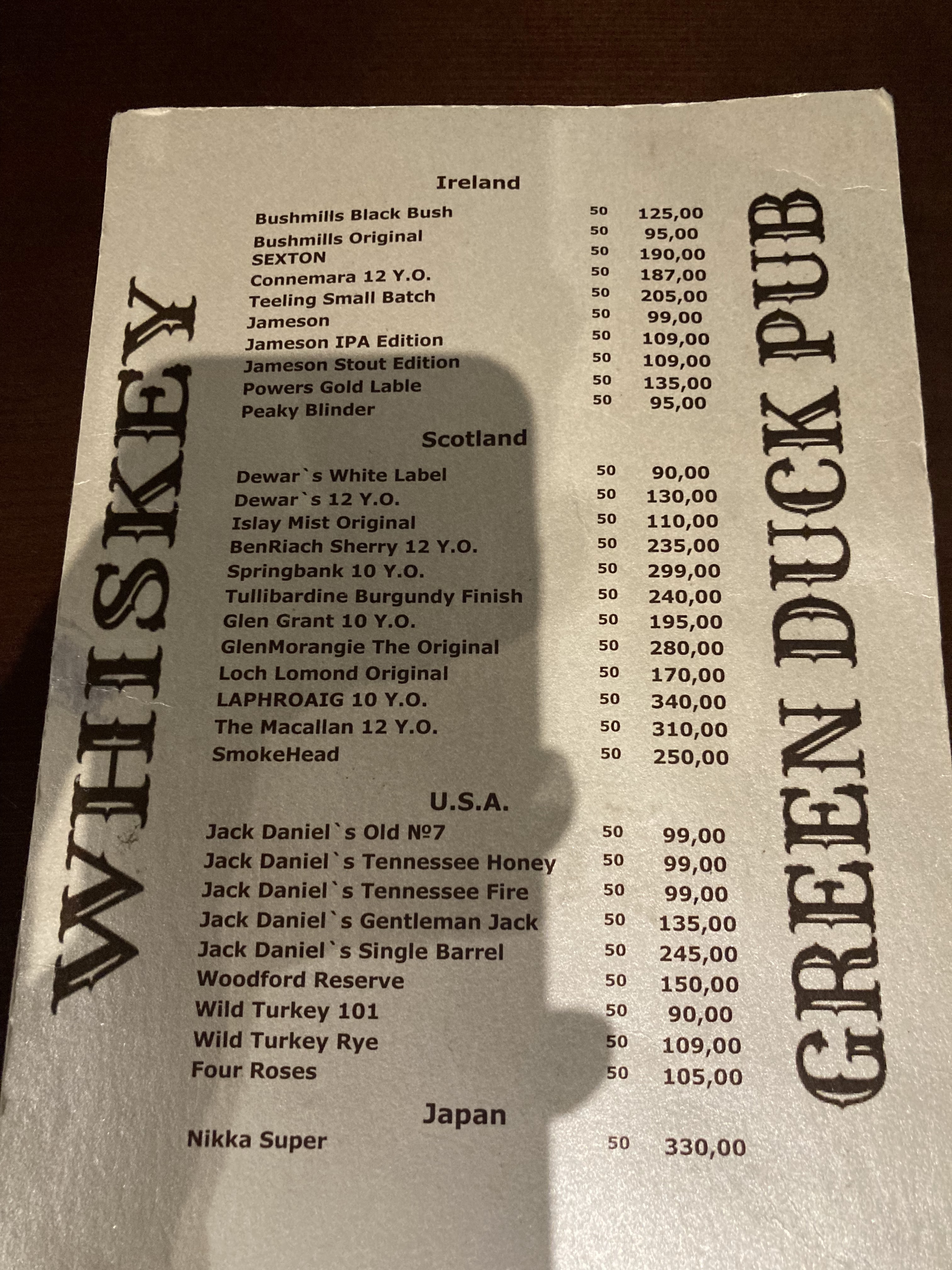 Green Duck Pub & Hotel menu 9