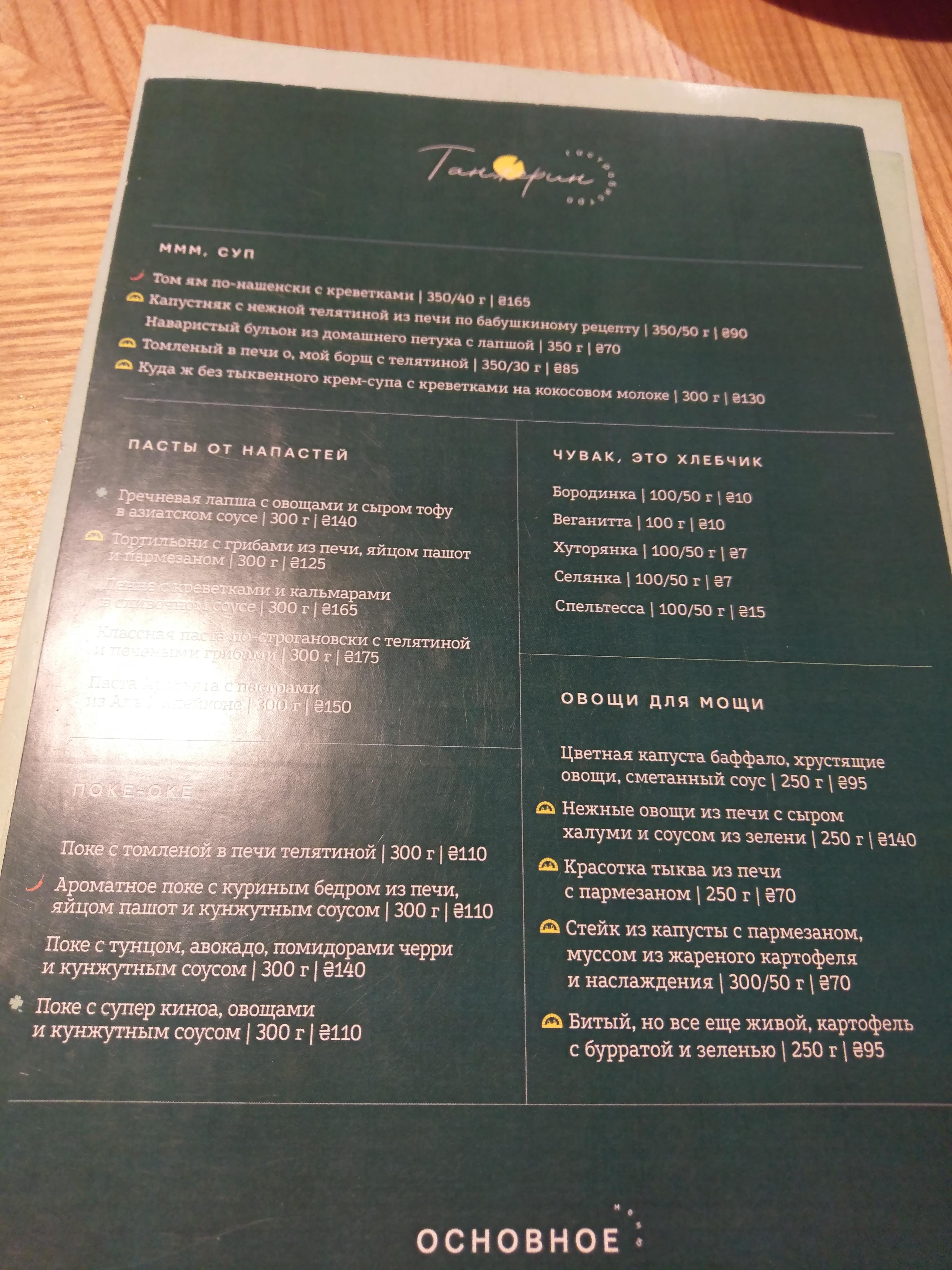 Gastrobistro Tangerine menu 5