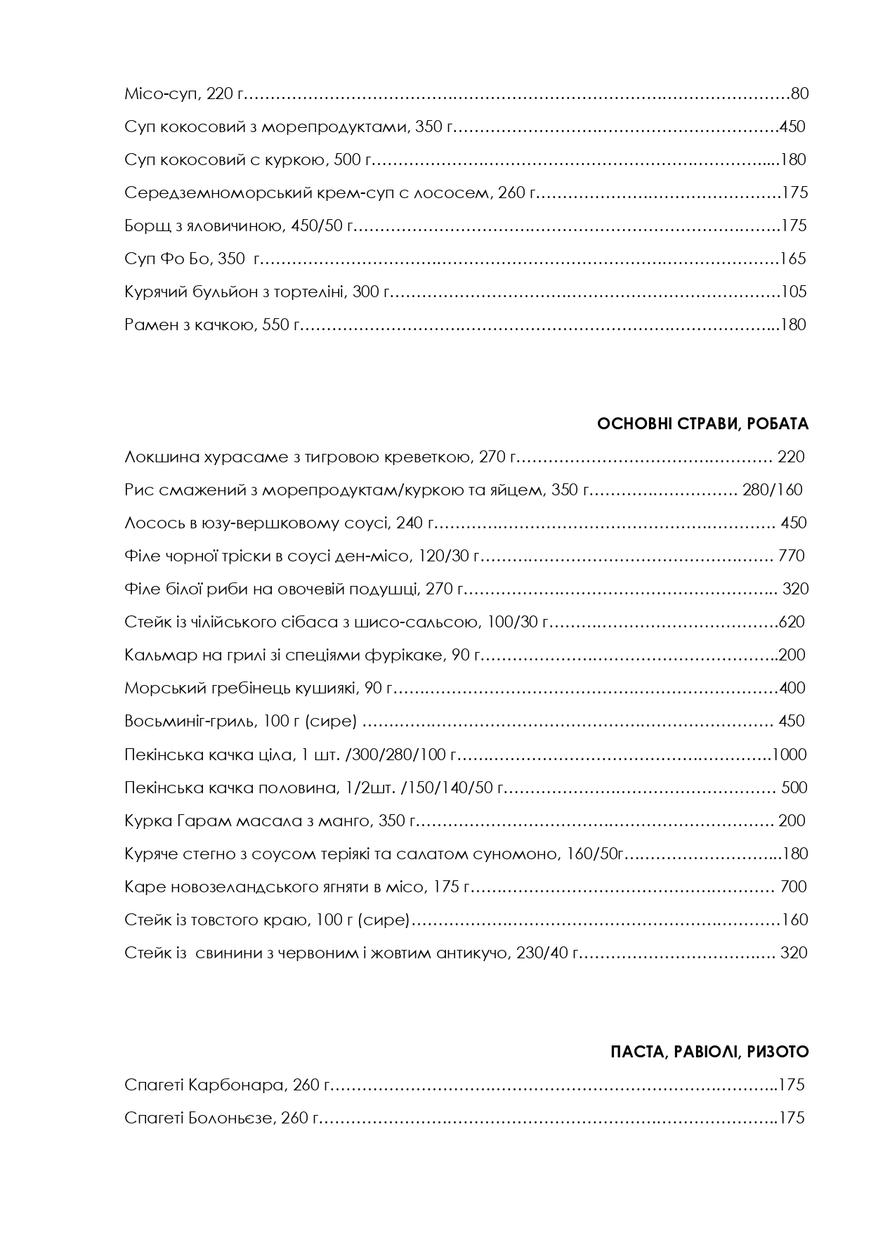 Nikas Restaurant menu 2