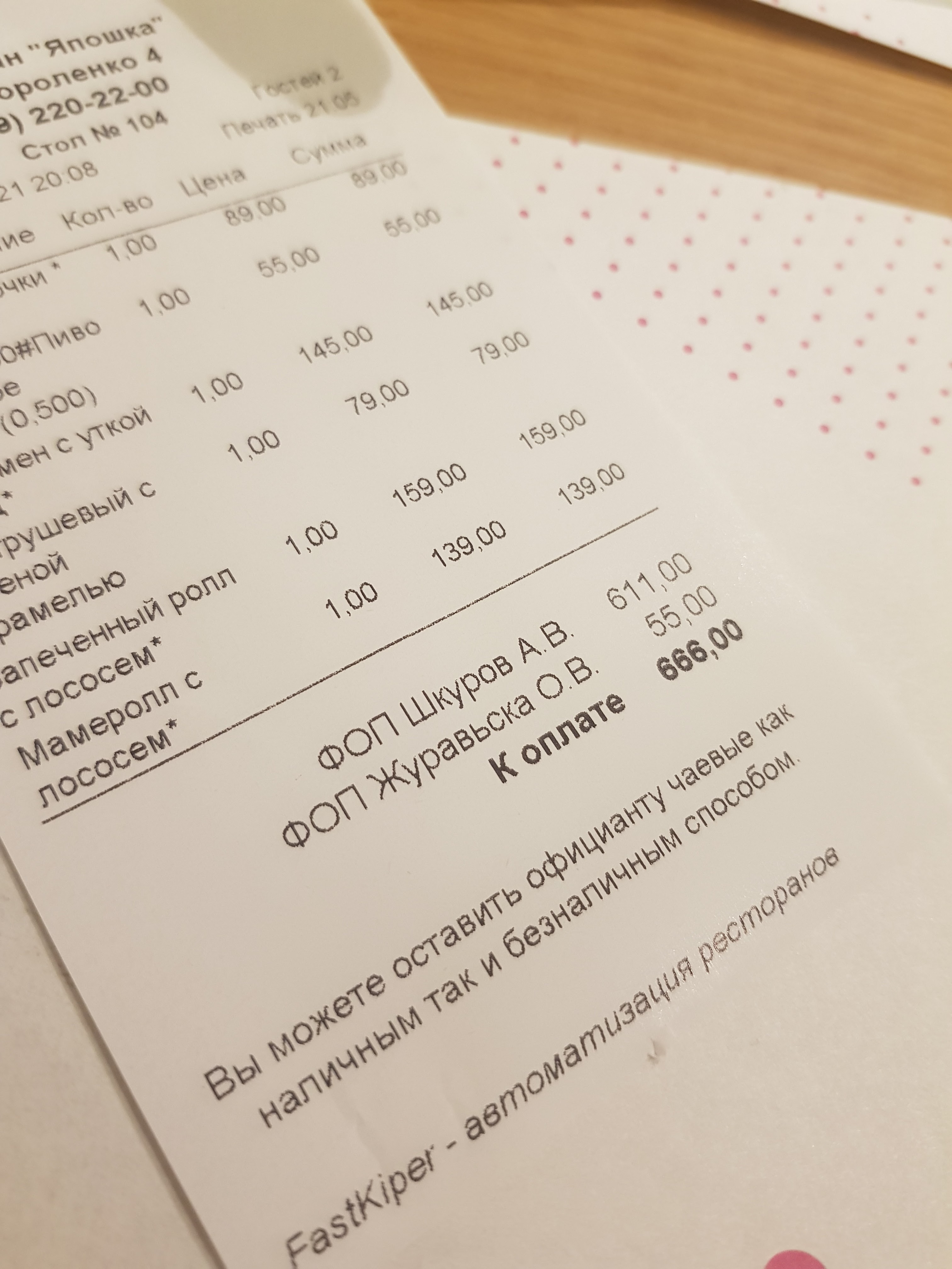 Restoran Yapiko Na Mykolayivsʹkiy menu 4