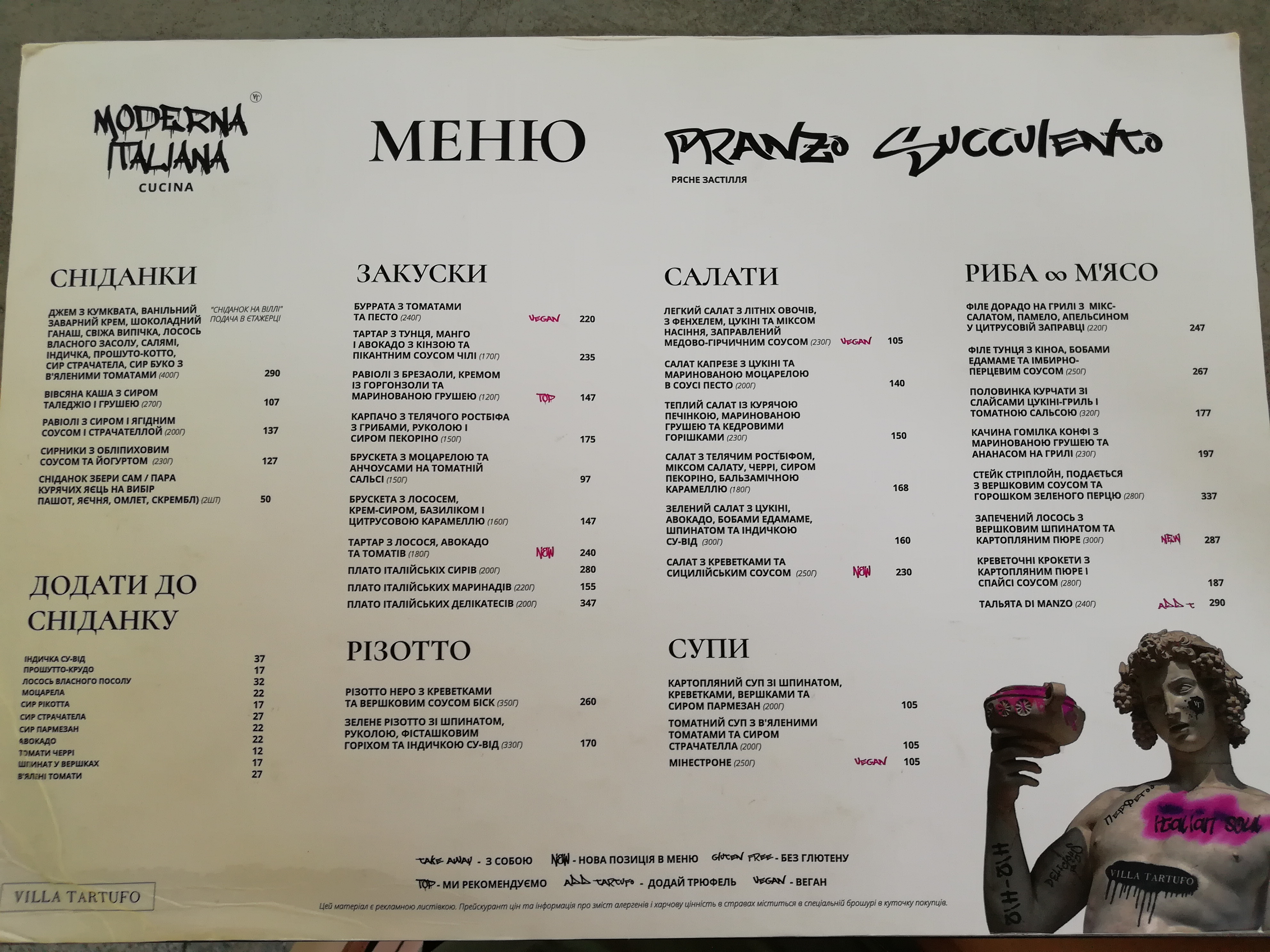 Villa Tartufo menu 2