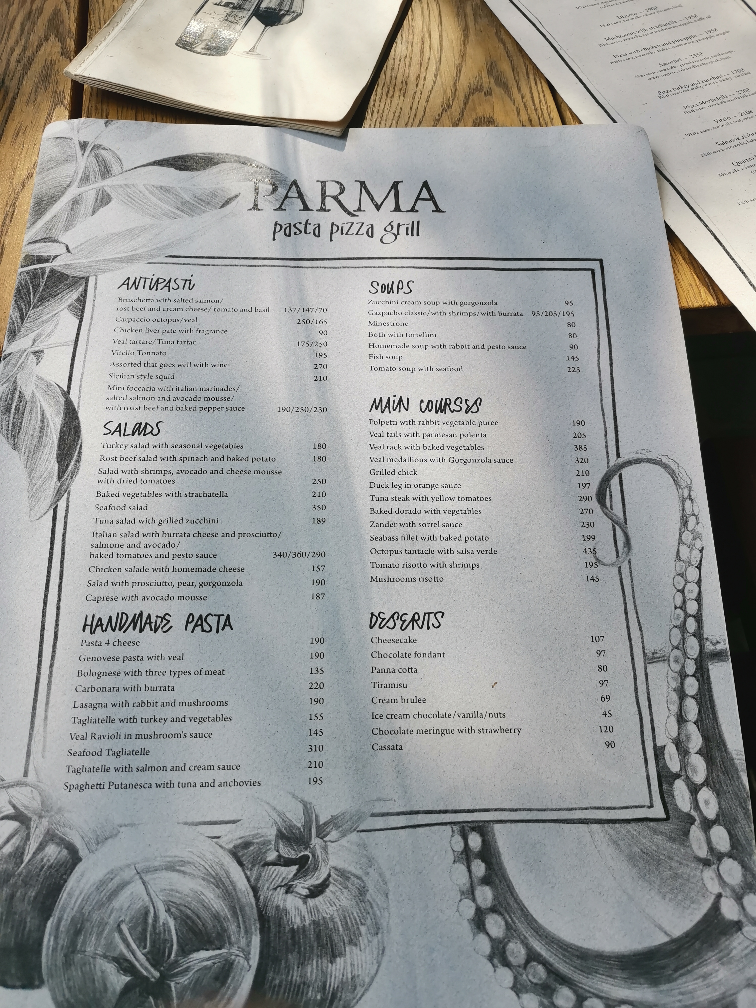 Parma, Independence Avenue menu 6