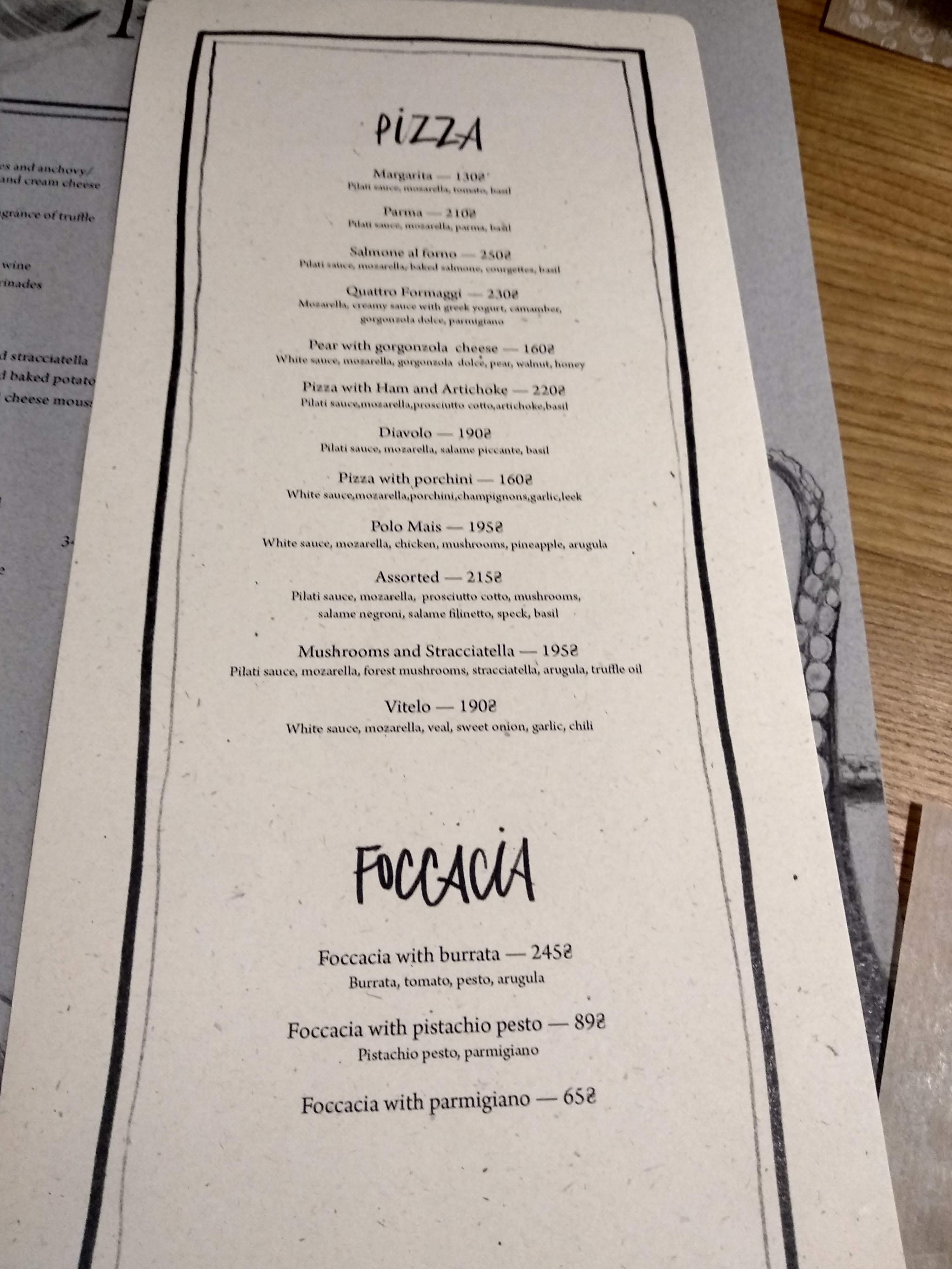Parma, Independence Avenue menu 7