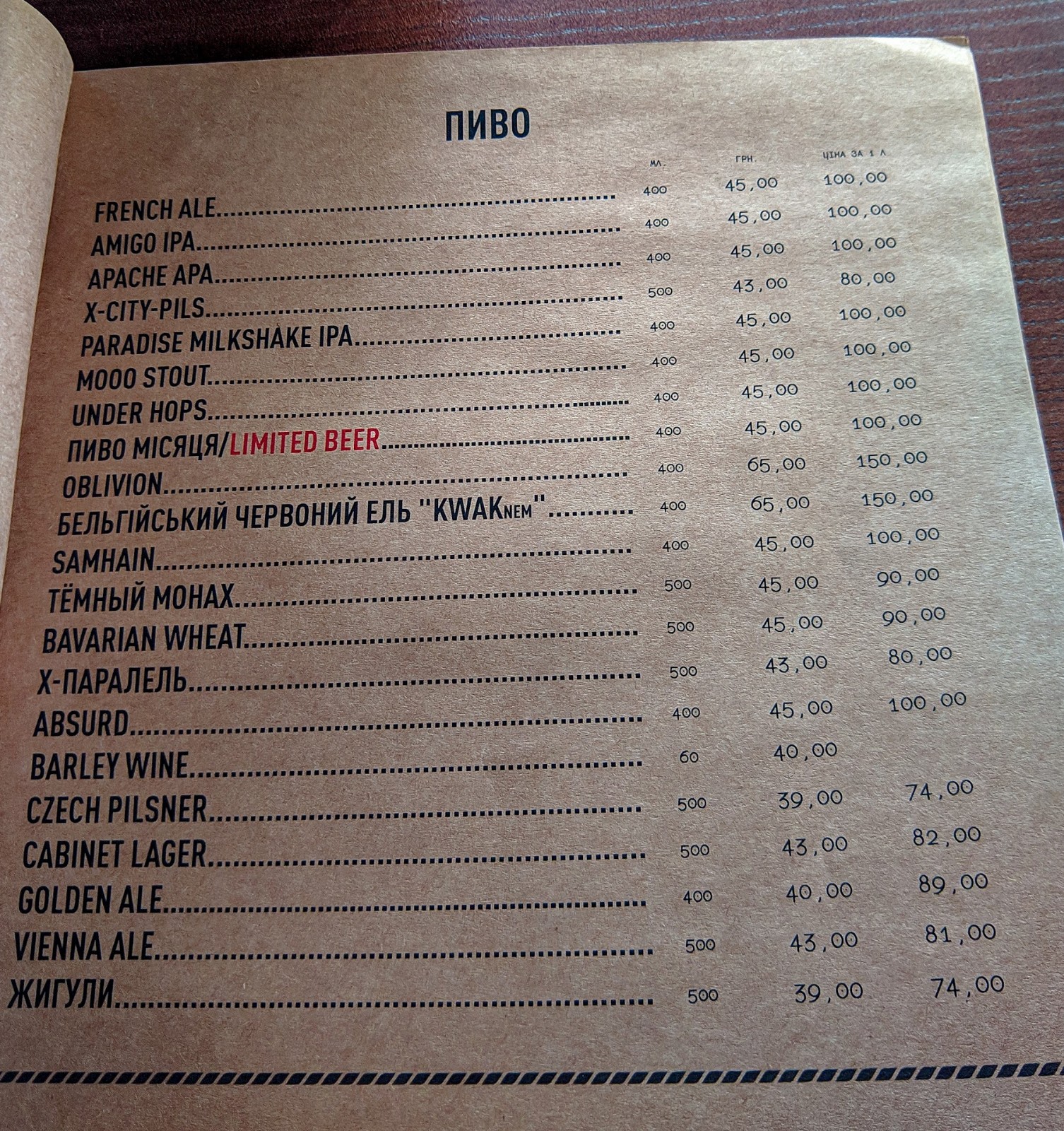 Altbier Шоу- Ресторан Альтбир menu 2