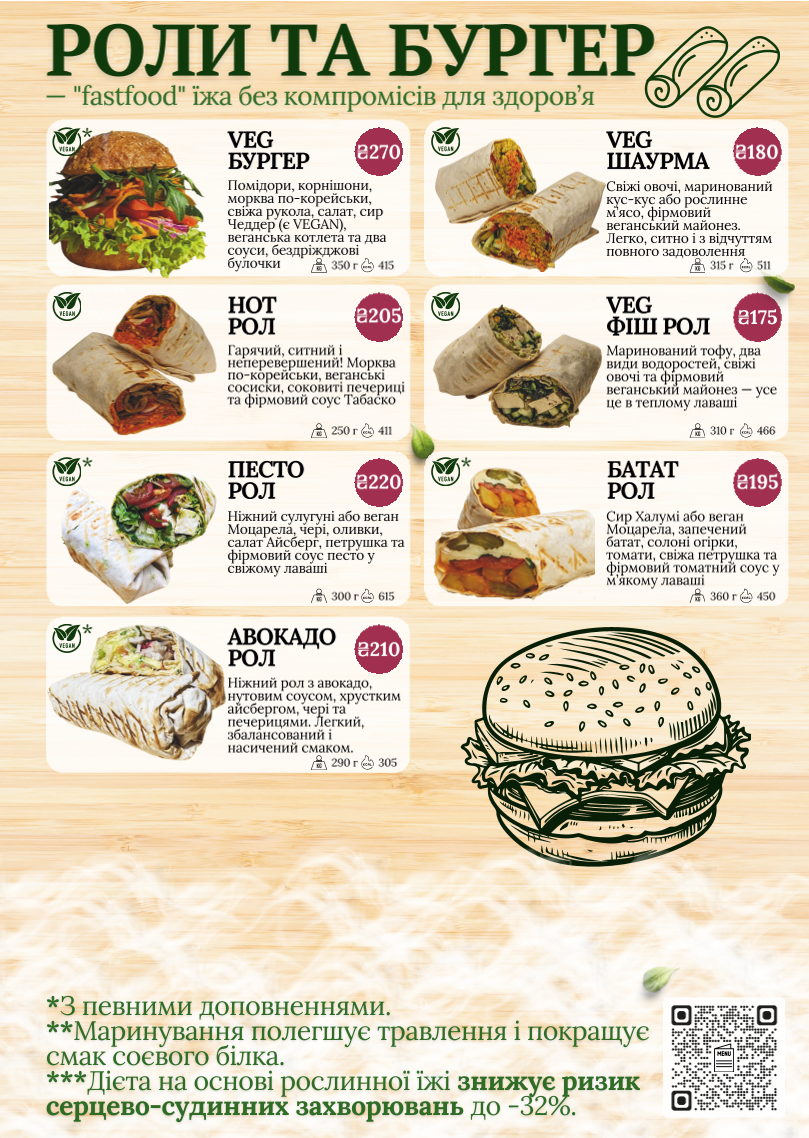 Вегетаріанське кафе та екомагазин "VegAmrita" menu 2