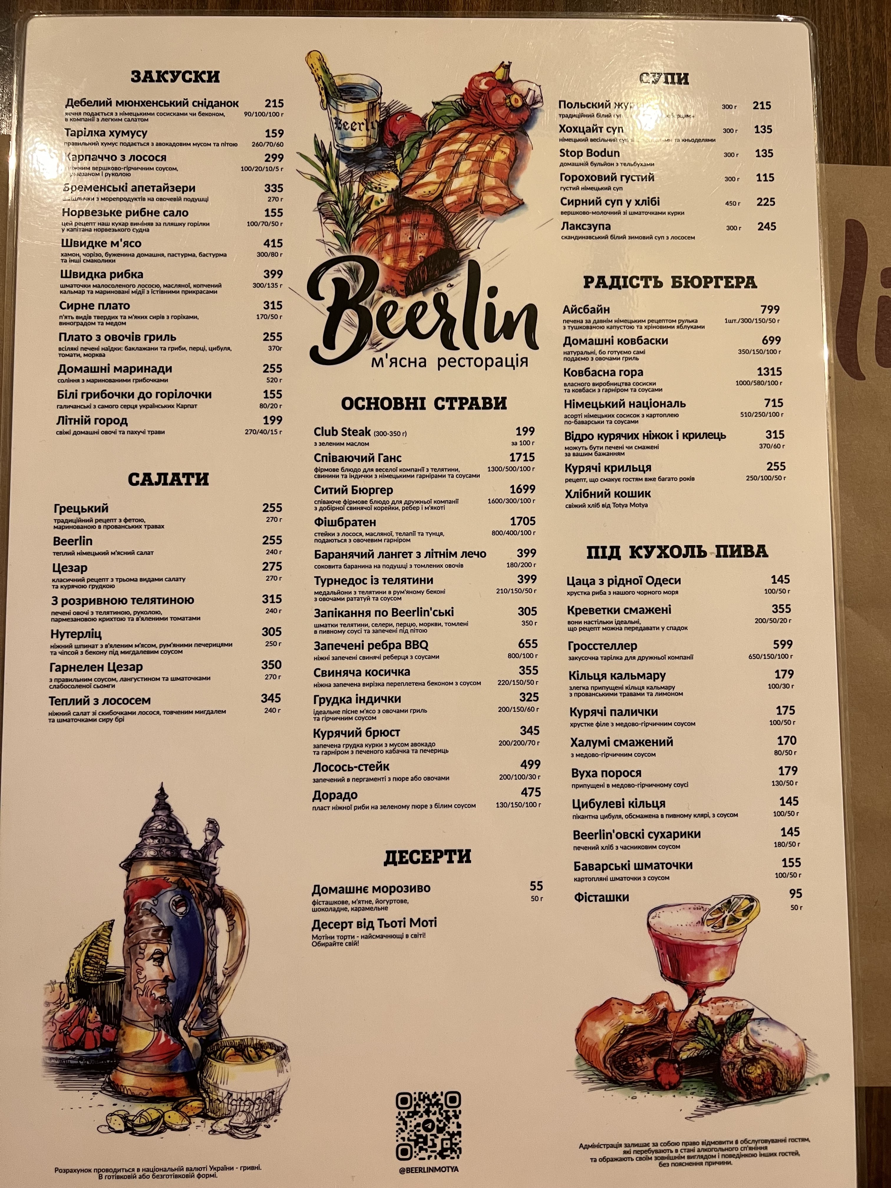 М'ясна Ресторацiя menu 1