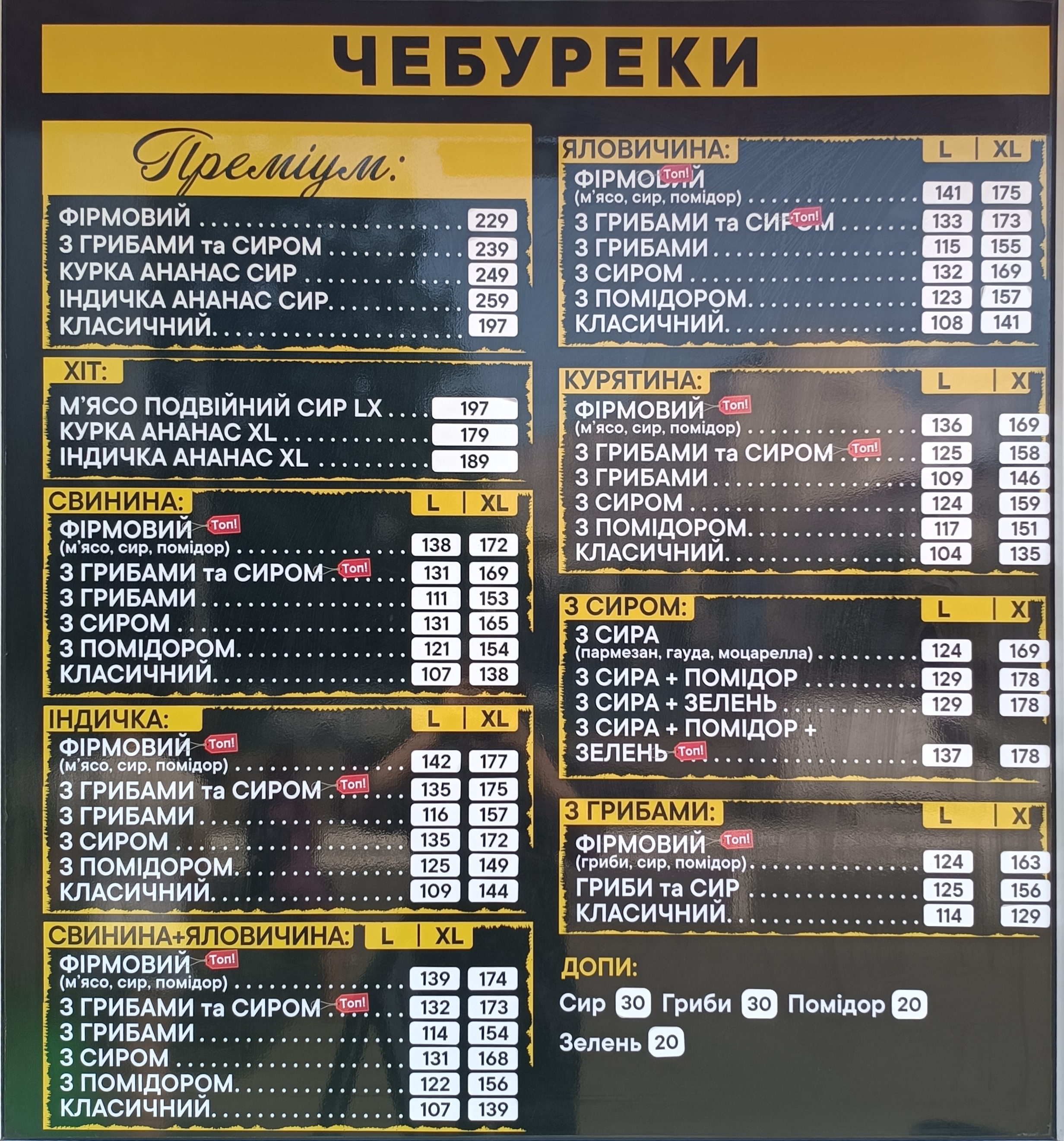 CITY Чебуречна menu 1
